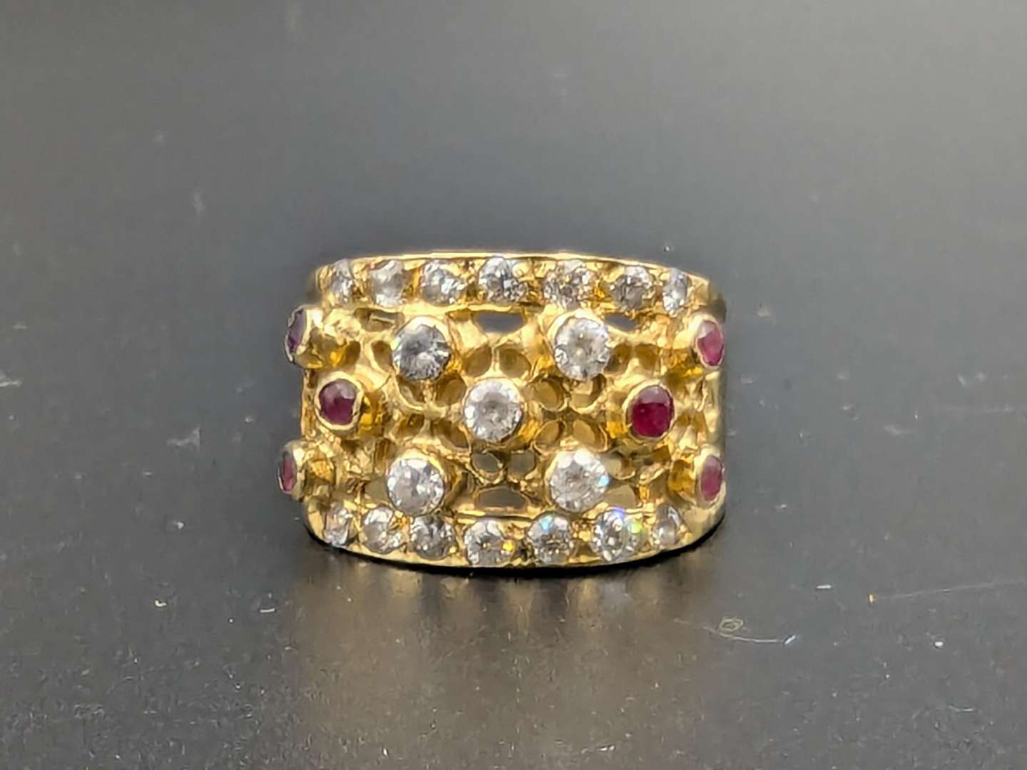 <p>Ruby and Paste Set 18ct gold ring</p>