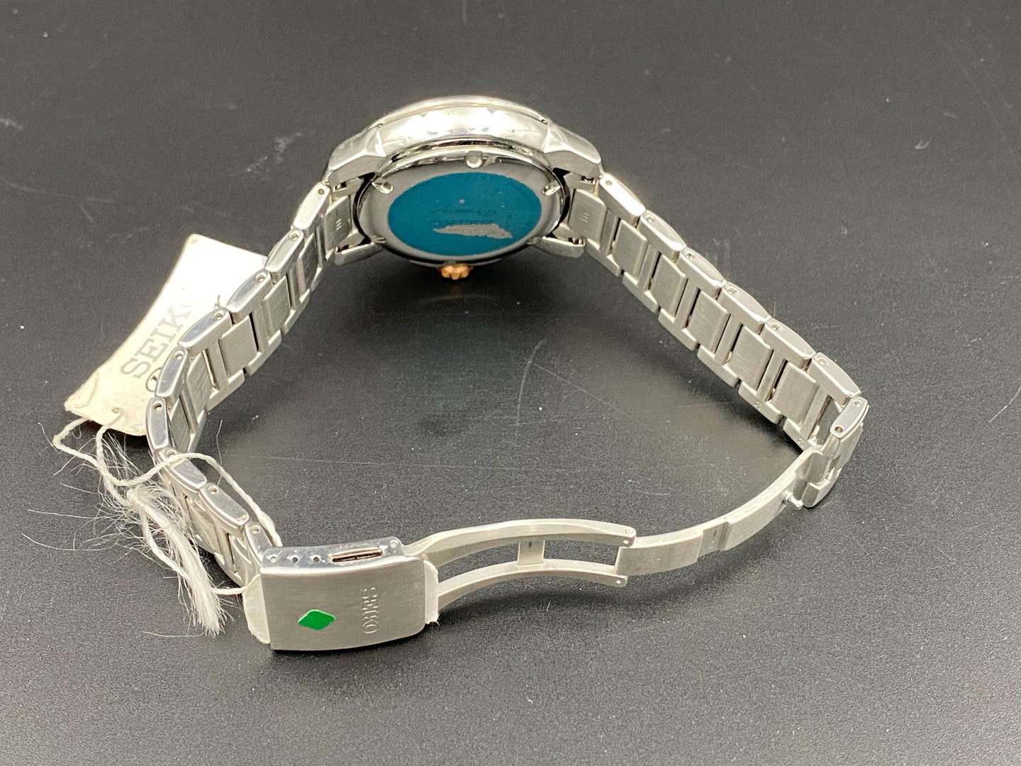 <p>SEIKO, Premier, kinetic perpetual stainless steel analogue quartz calendar wristwatch, 7D56 831401</p>