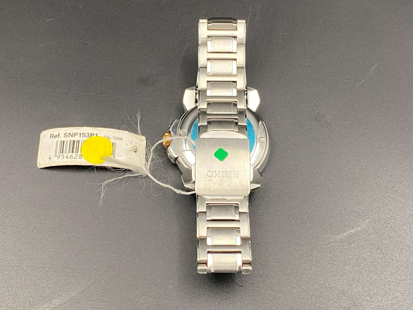 <p>SEIKO, Premier, kinetic perpetual stainless steel analogue quartz calendar wristwatch, 7D56 831401</p>