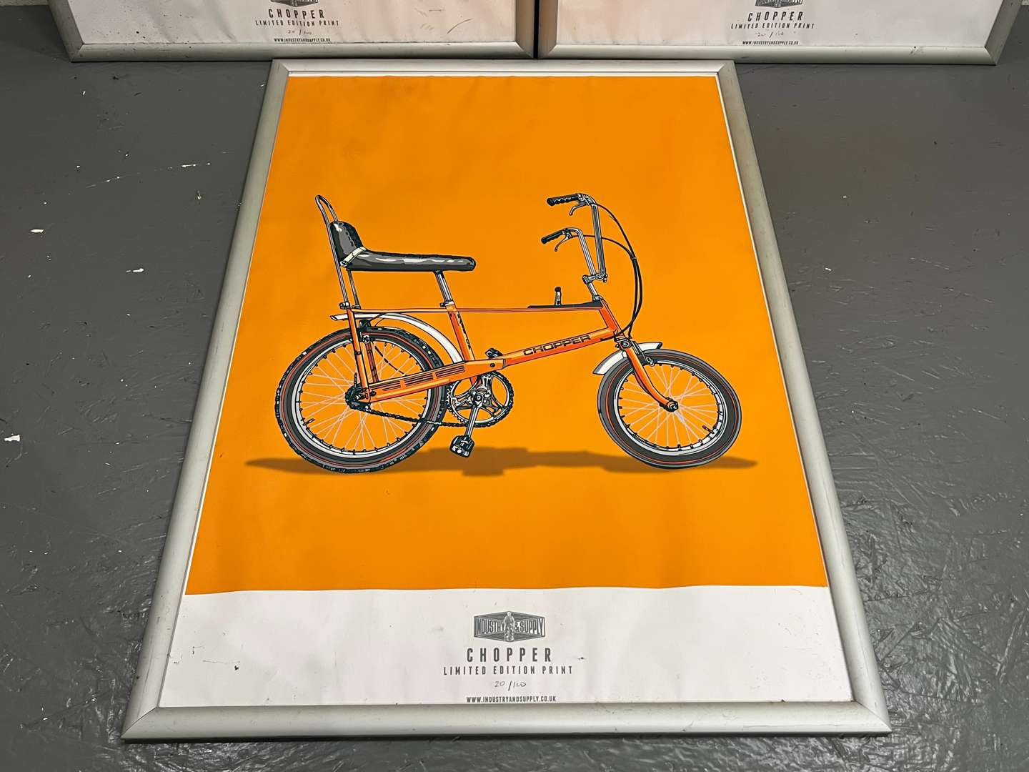 <p>Three Framed Raleigh Chopper Limited Edition Prints&nbsp;</p>