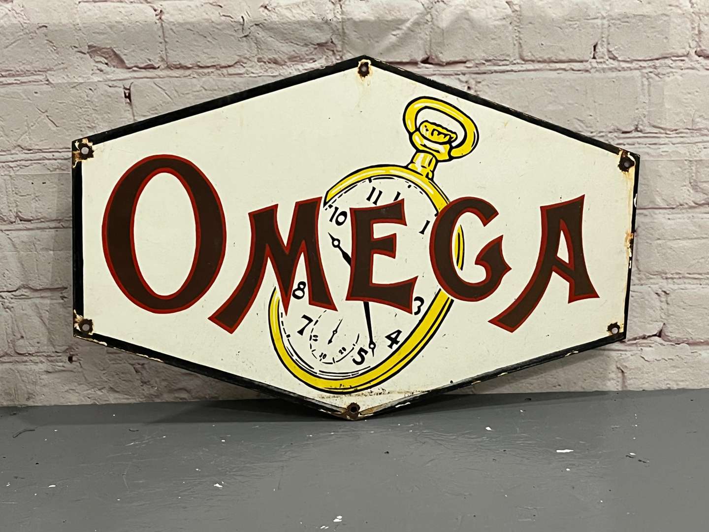 <p>Omega Enamel Sign</p>
