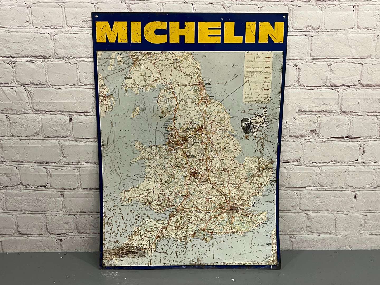 <p>1975 Edition Tin Michelin Map Sign</p>