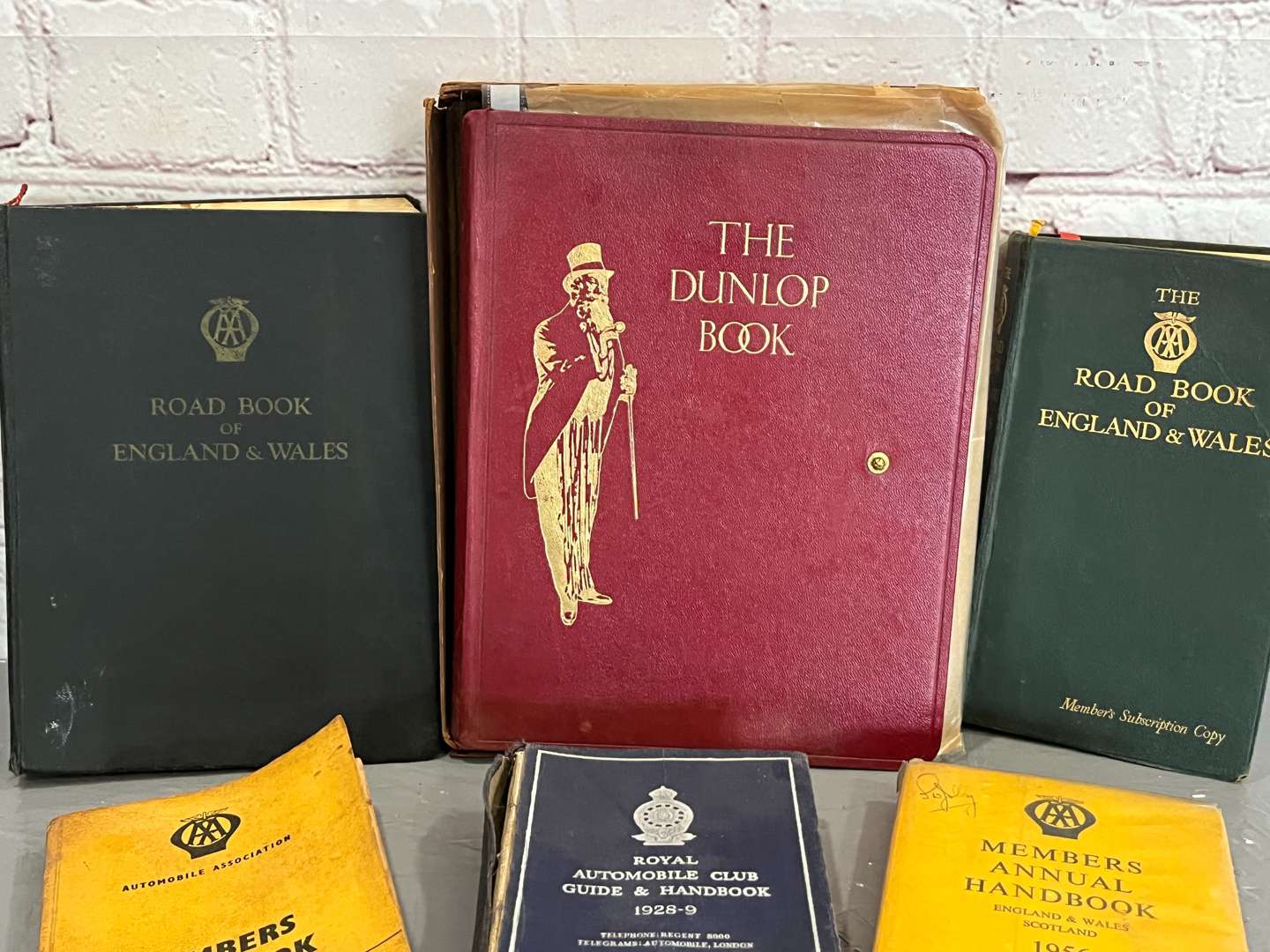 <p>Dunlop Book, RAC Guide and Handbook 1928/29, AA Members Handbooks for 1956/61 Etc</p>