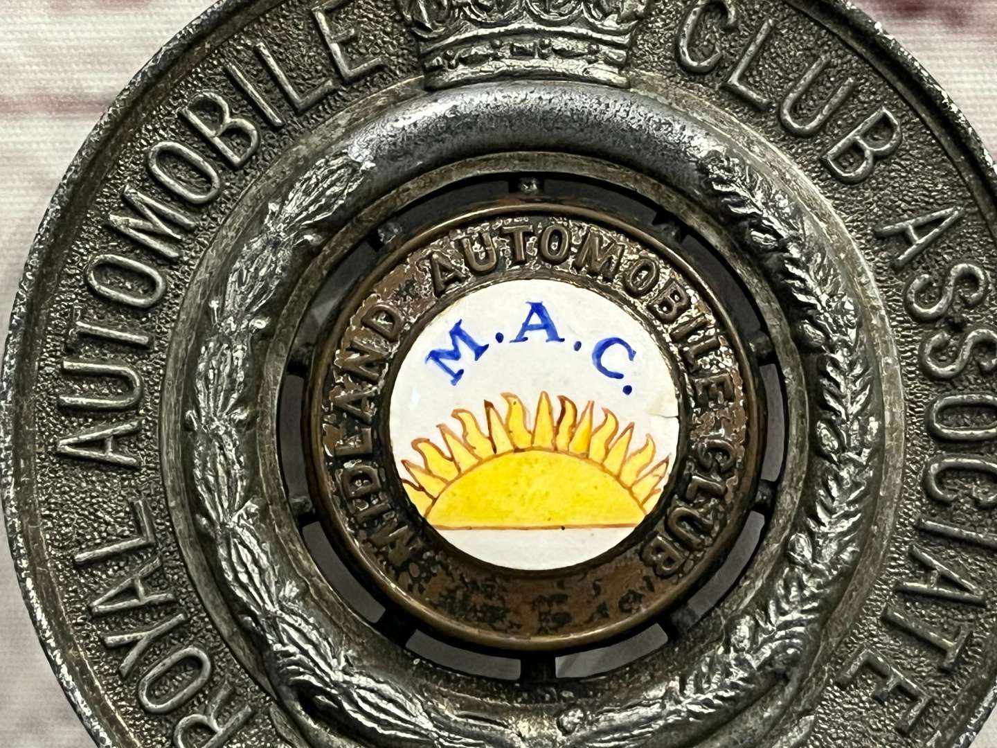 <p>Royal Automobile Club Midland Car Badge Numbered 8969</p>