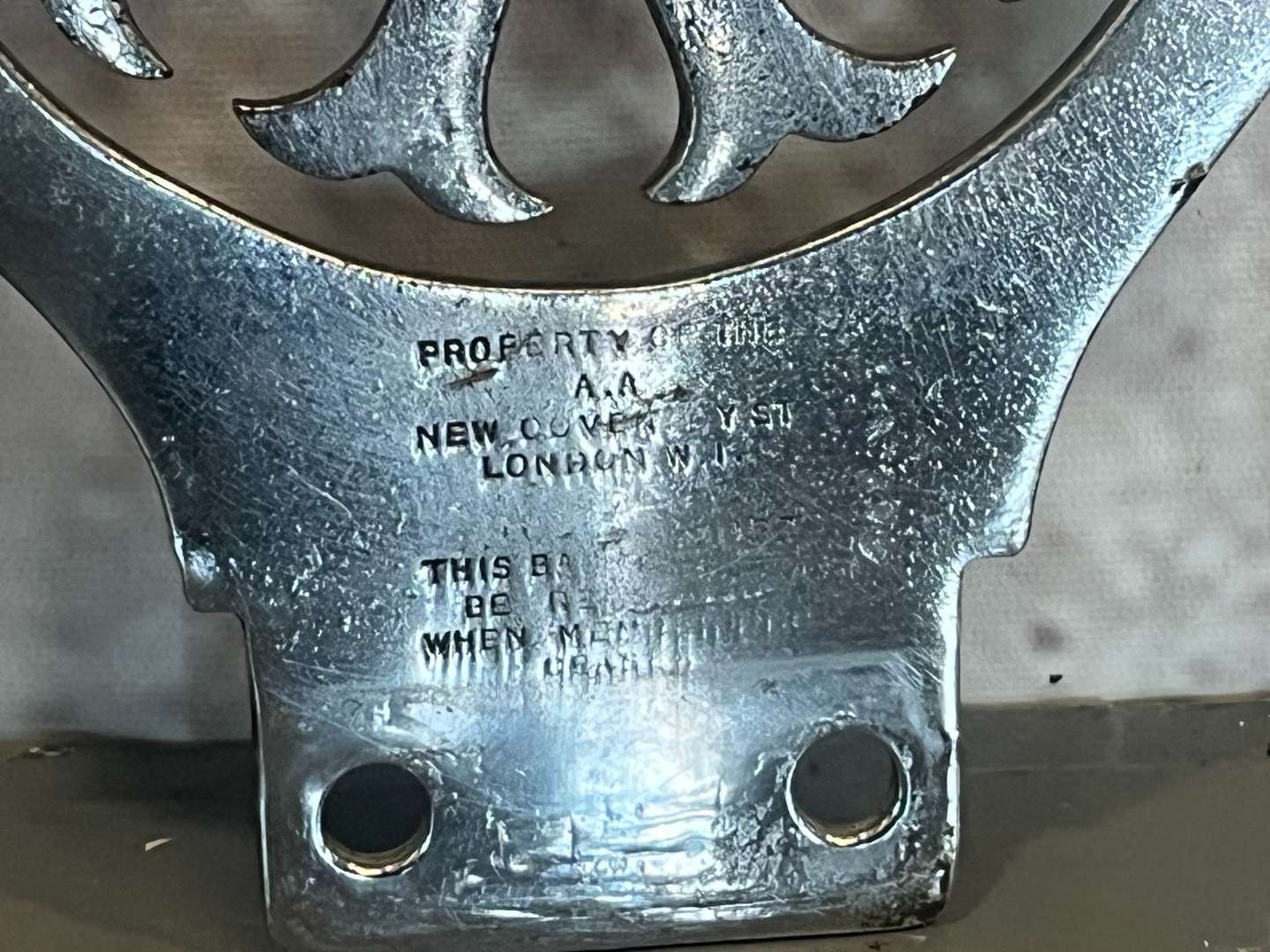 <p>VM50 Veteran Motorist Car Club Badge and AA Badge Numbered 18328H</p>