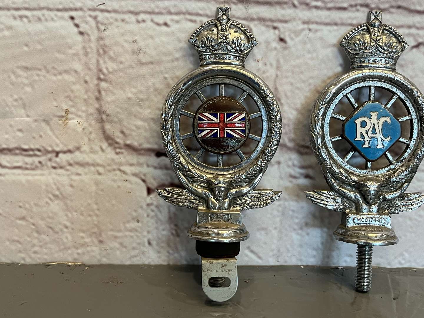 <p>Two RAC King George Car Mascots</p>