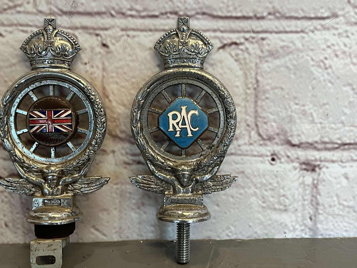 <p>Two RAC King George Car Mascots</p>