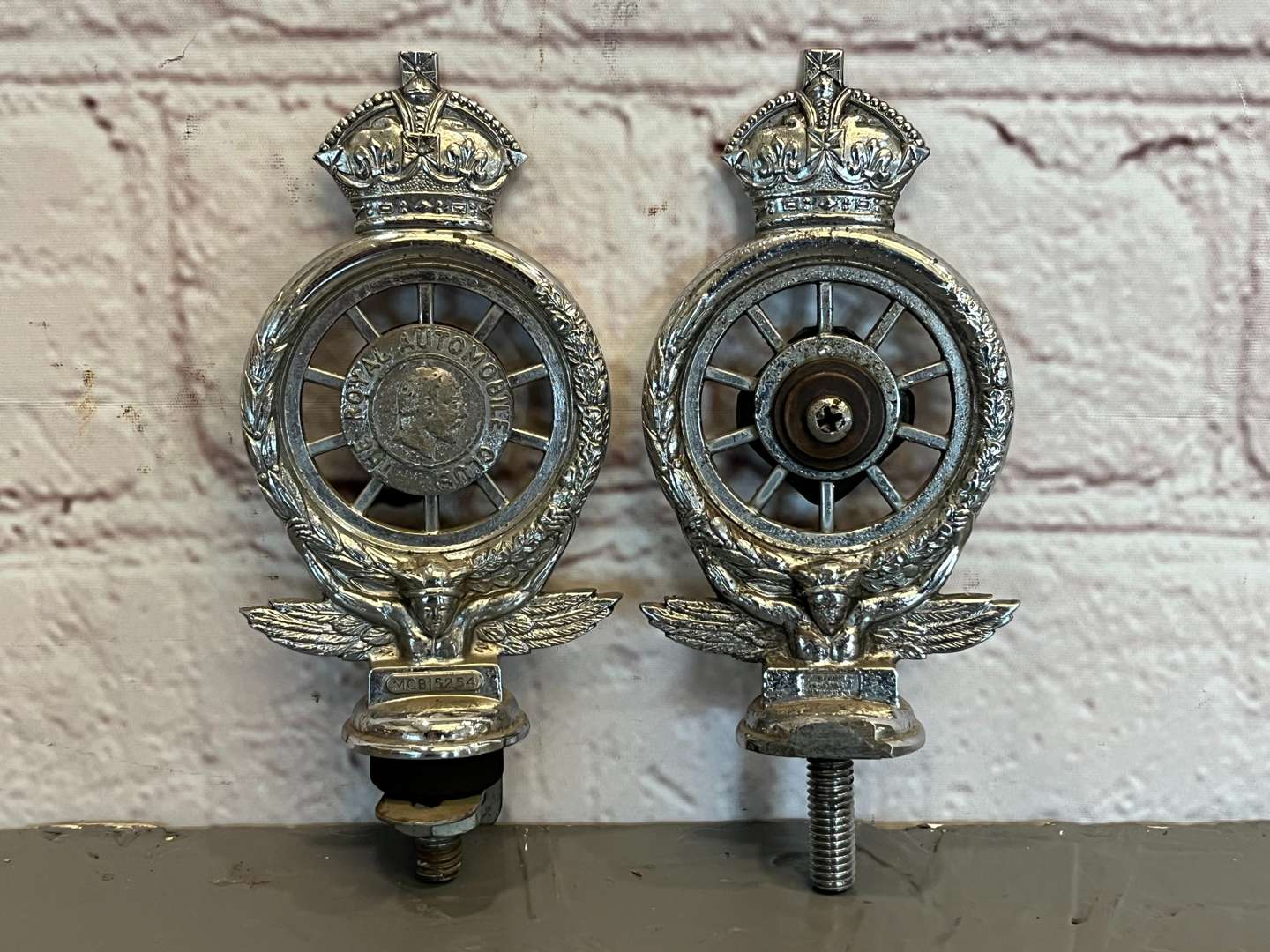 <p>Two RAC King George Car Mascots</p>