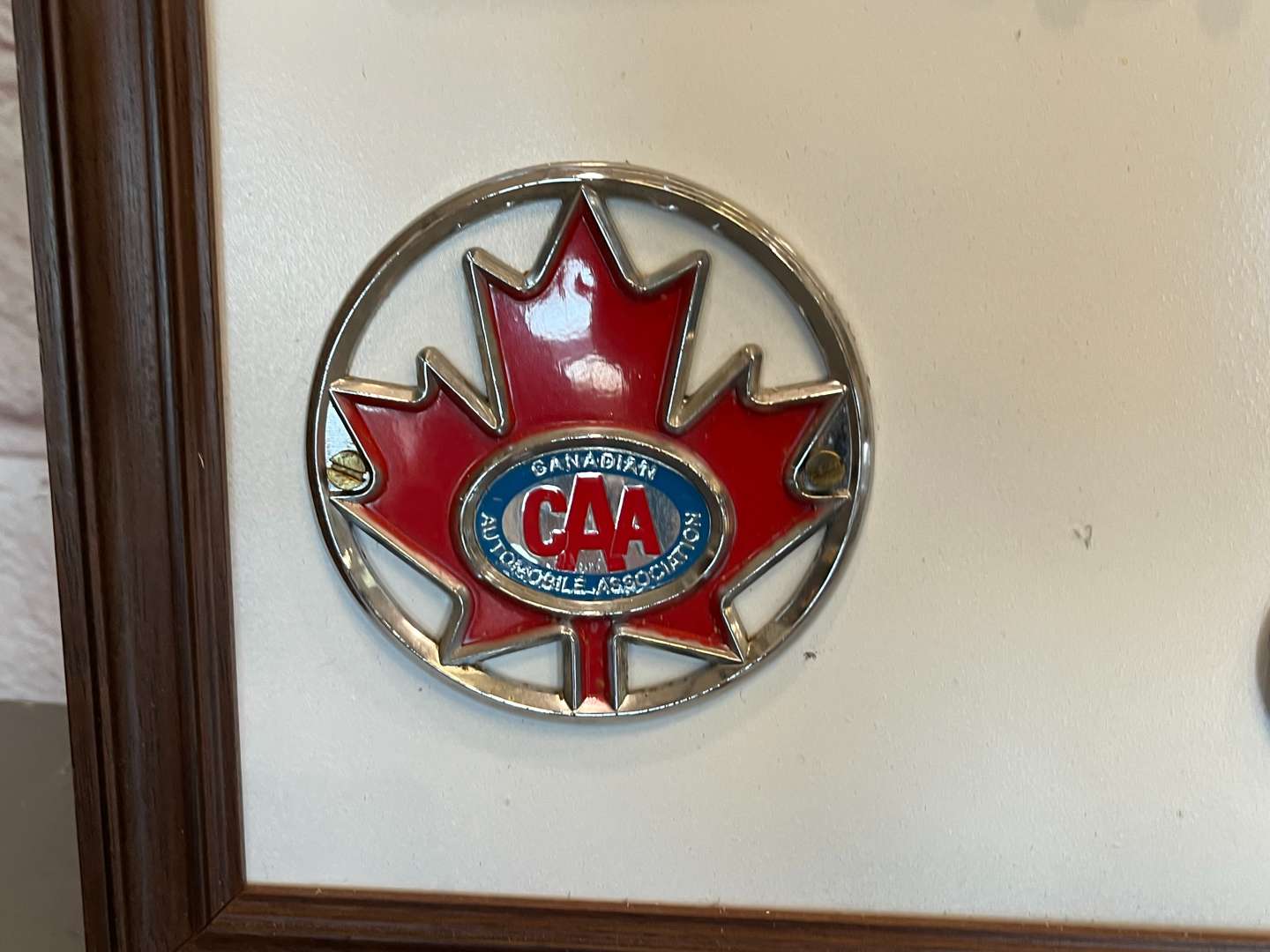 <p>Sixteen Framed Classic Car Badges&nbsp;</p>