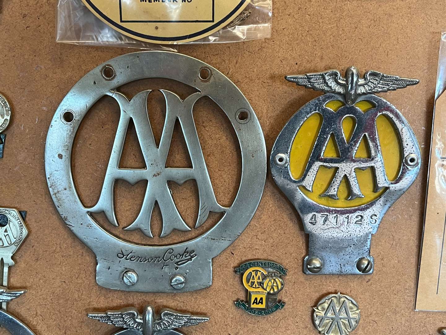 <p>Ten Framed AA Badges, To Include Stenson Cooke Etc</p>