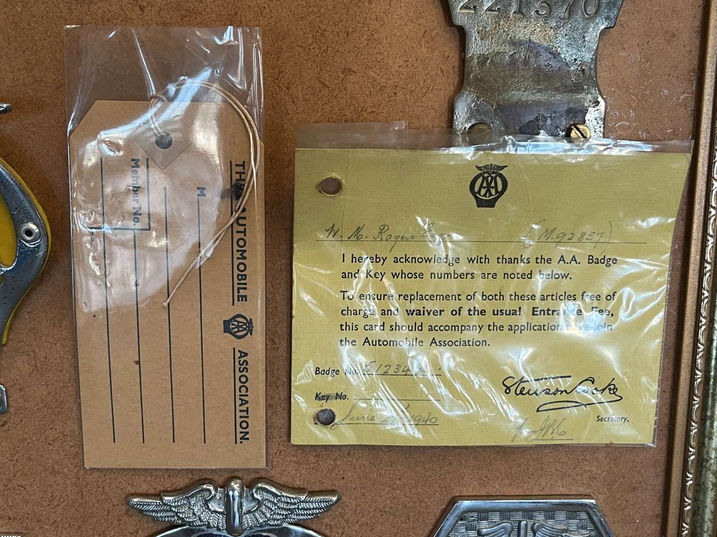 <p>Ten Framed AA Badges, To Include Stenson Cooke Etc</p>