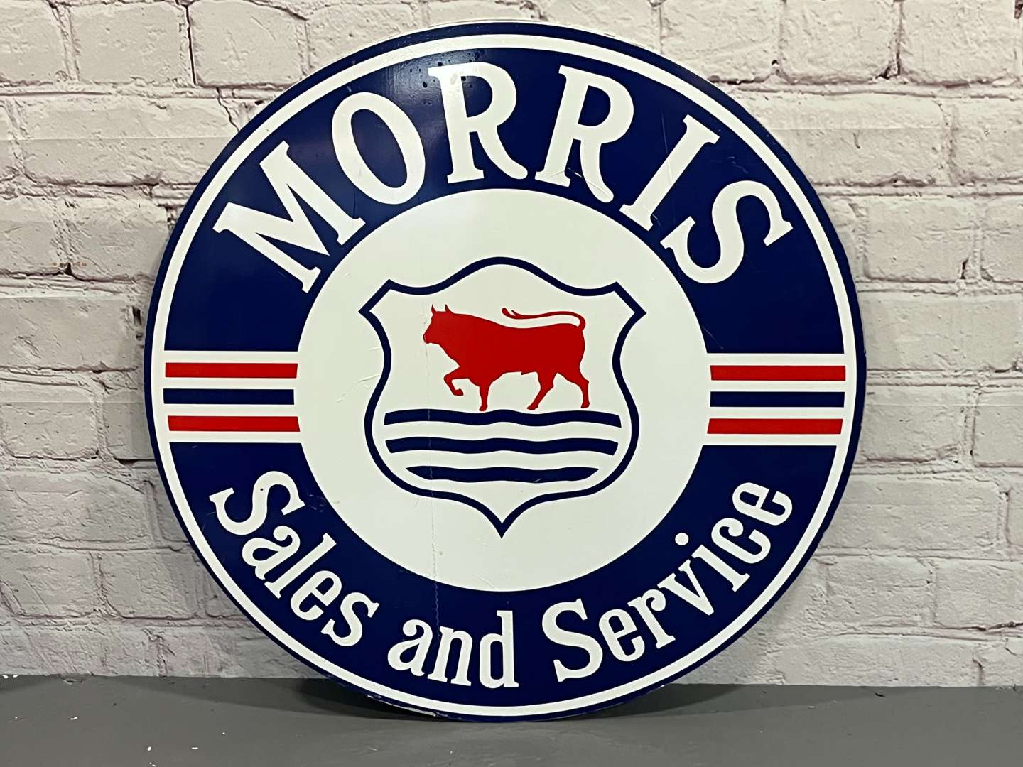<p>Morris Sales & Service Metal Sign</p>