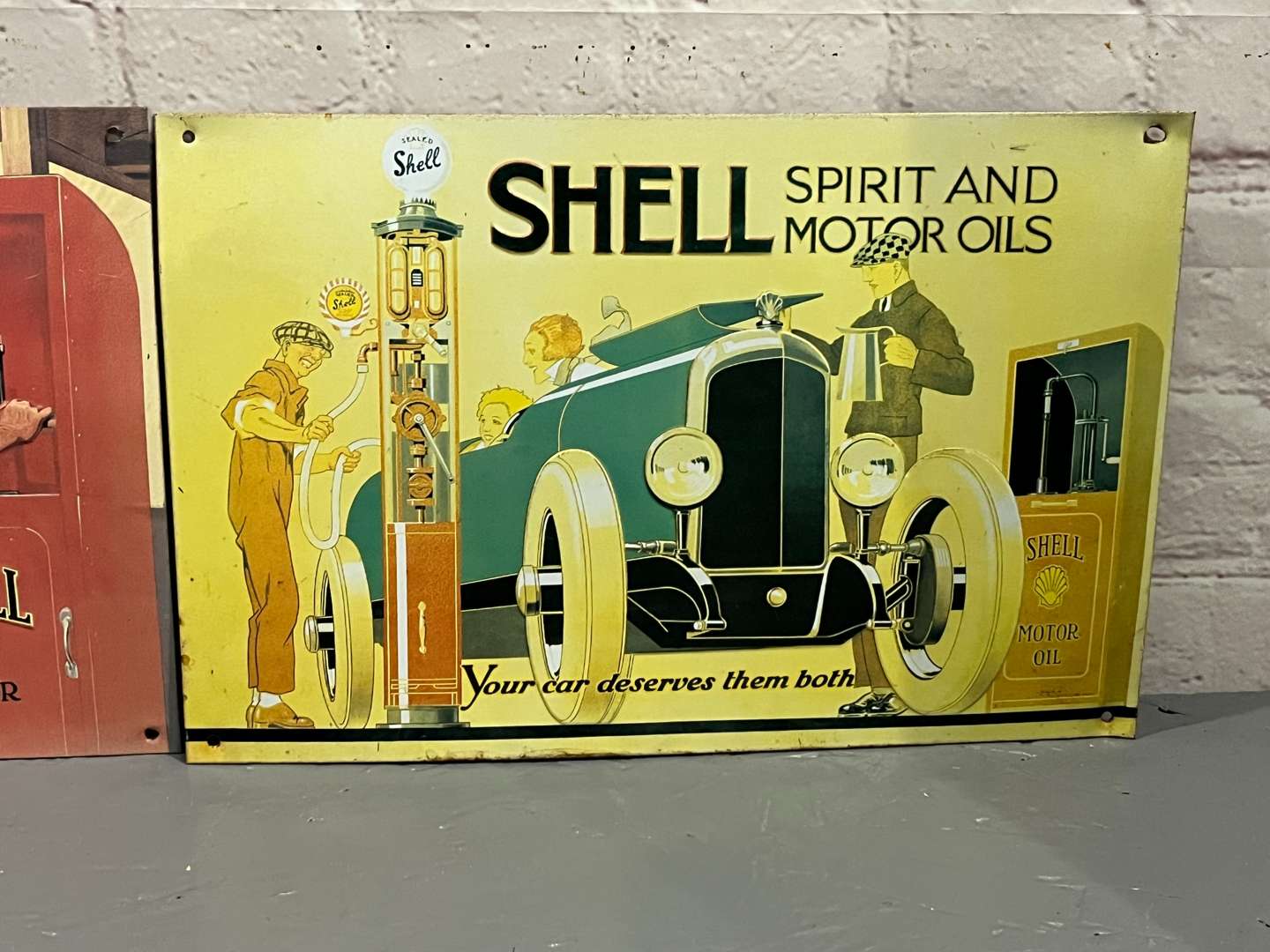 <p>Two Tin Shell Signs</p>