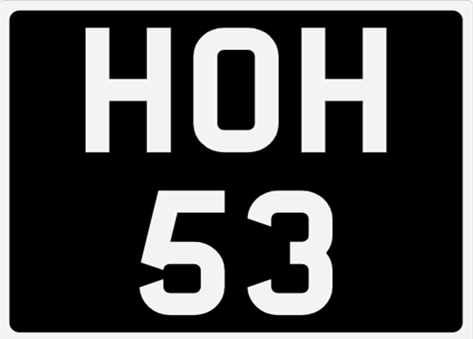 <p>&nbsp; HOH 53 Registration Number&nbsp;</p>