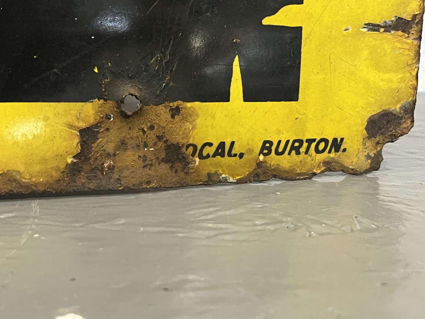 <p>National Benzole Mixtures “Miles Ahead” Enamel Sign</p>