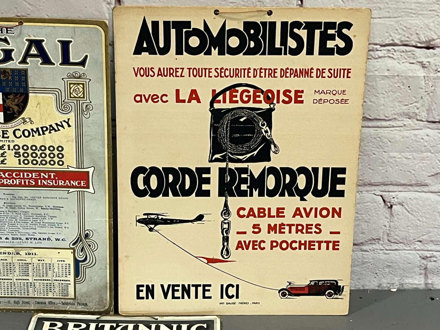 <p>Three Early 20th Century Insurance Advertising On Card</p>