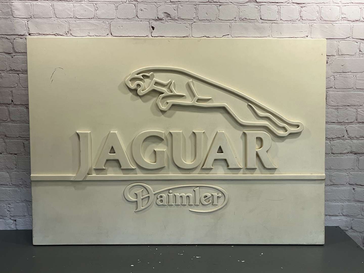 <p>Large Pressed Plastic Jaguar and Daimler Dealership Sign</p>
