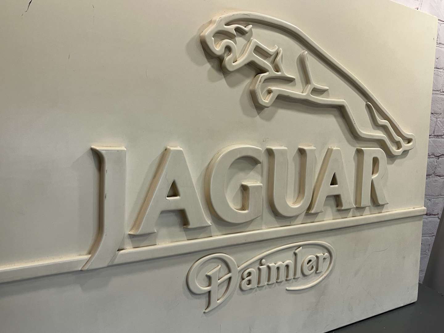 <p>Large Pressed Plastic Jaguar and Daimler Dealership Sign</p>