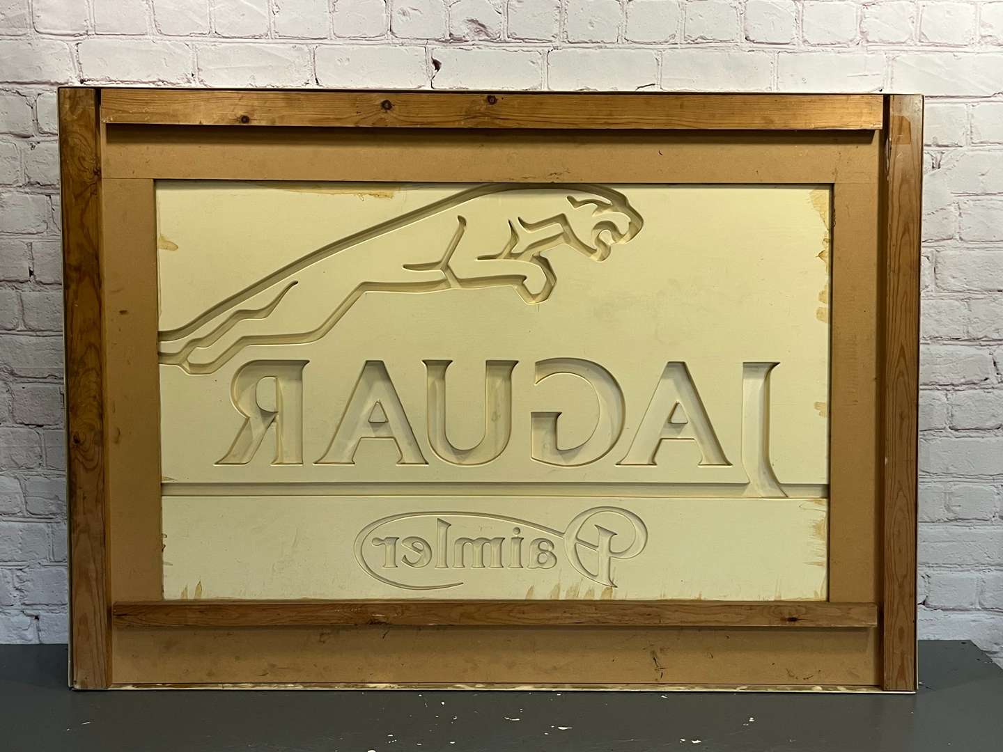<p>Large Pressed Plastic Jaguar and Daimler Dealership Sign</p>