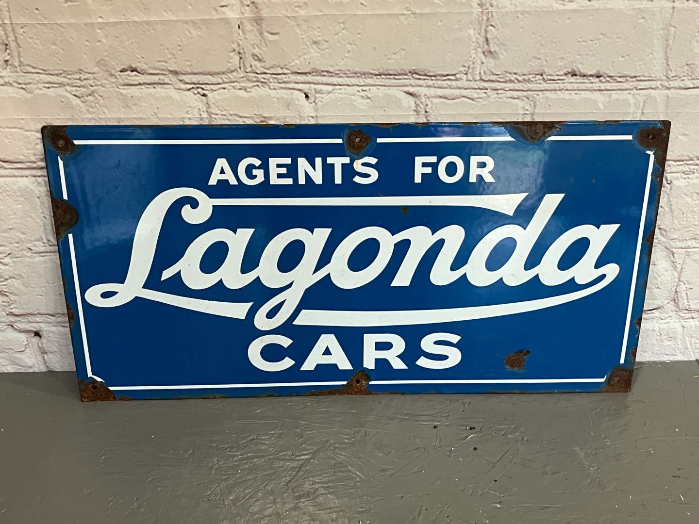 <p>Agents For Lagonda Cars Enamel Sign</p>