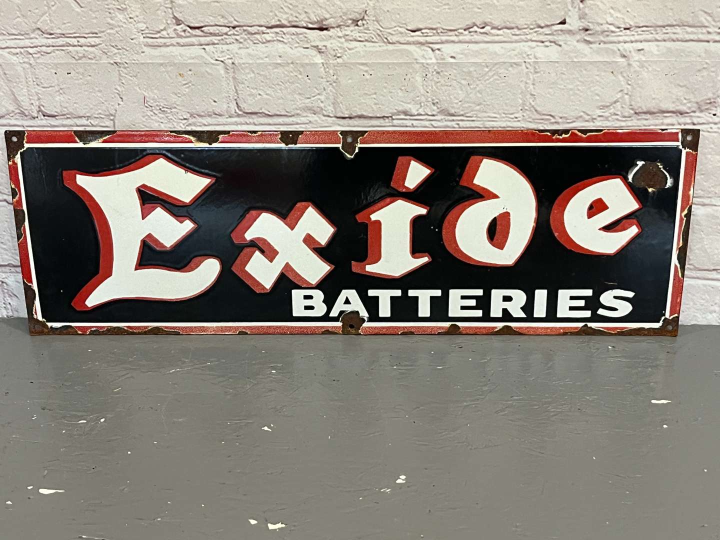 <p>Exide Batteries Enamel Sign</p>
