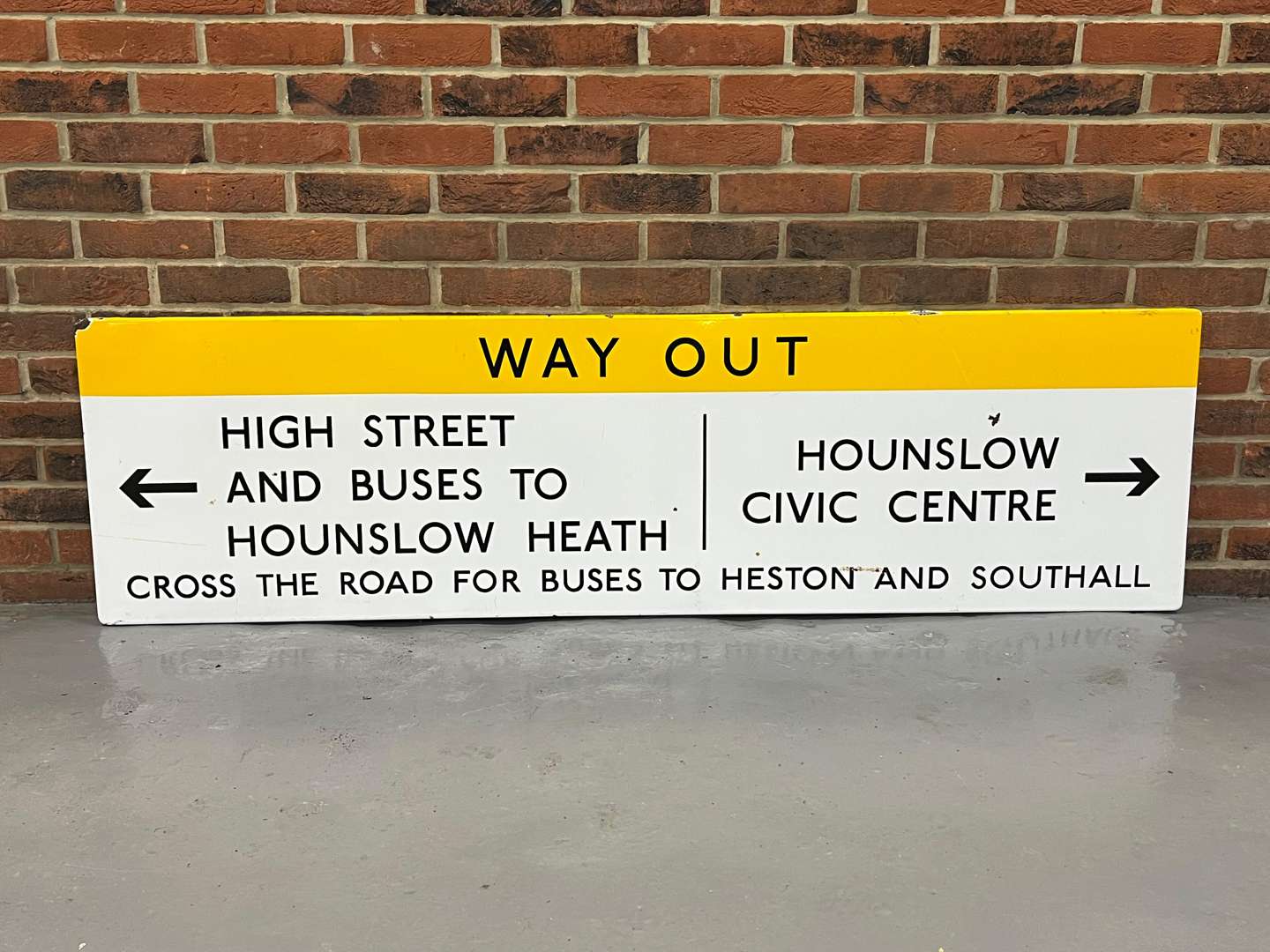 <p>Way Out London Buses and Railway Enamel Sign</p>