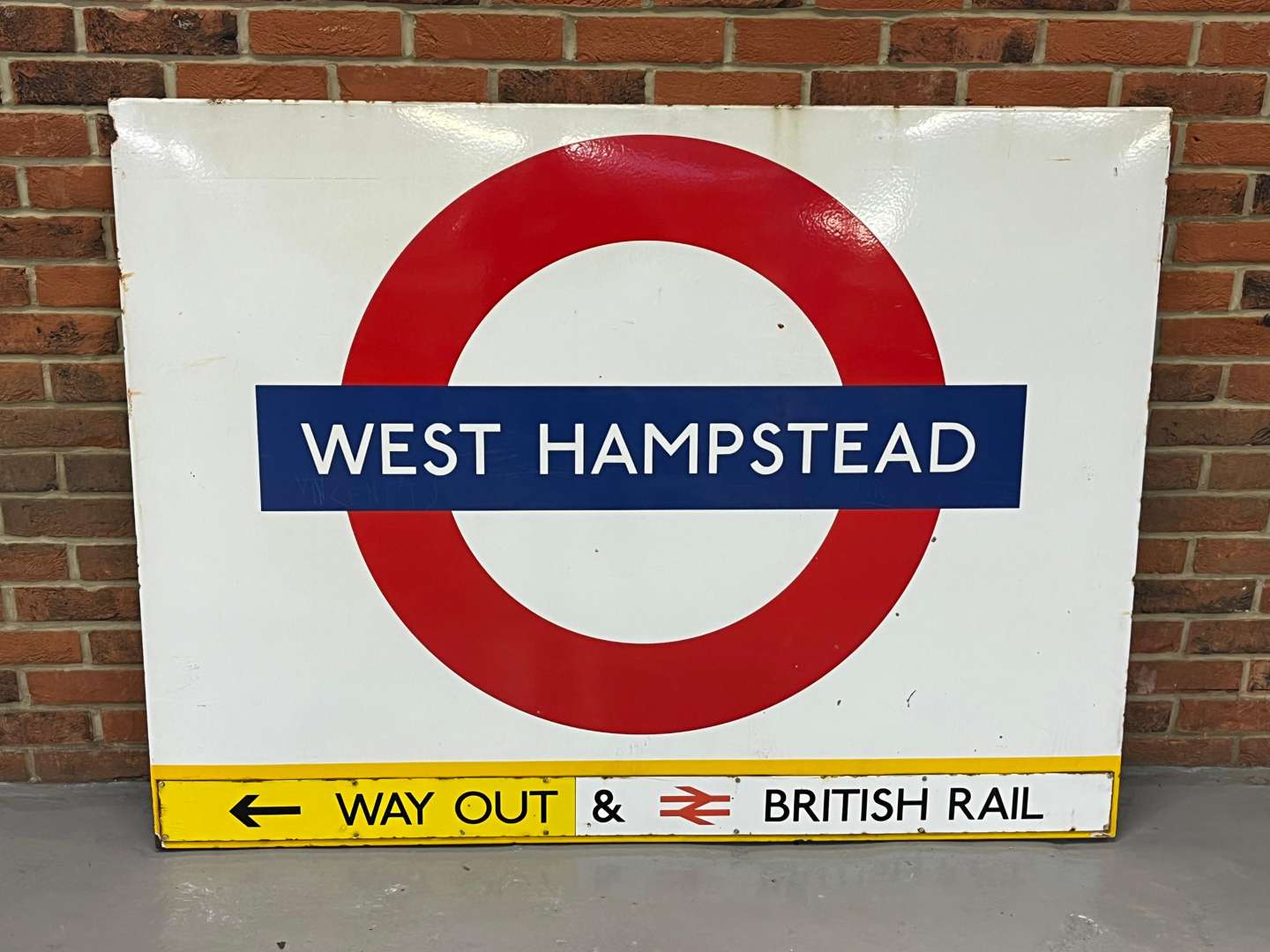 <p>London Underground West Hampstead Way Out & British Rail Enamel Sign&nbsp;</p>