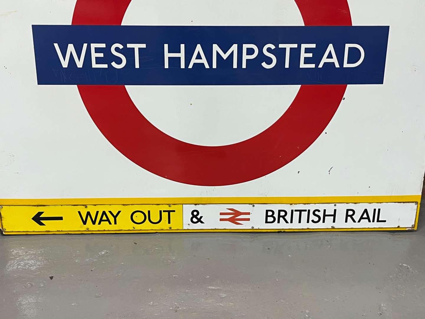 <p>London Underground West Hampstead Way Out & British Rail Enamel Sign&nbsp;</p>