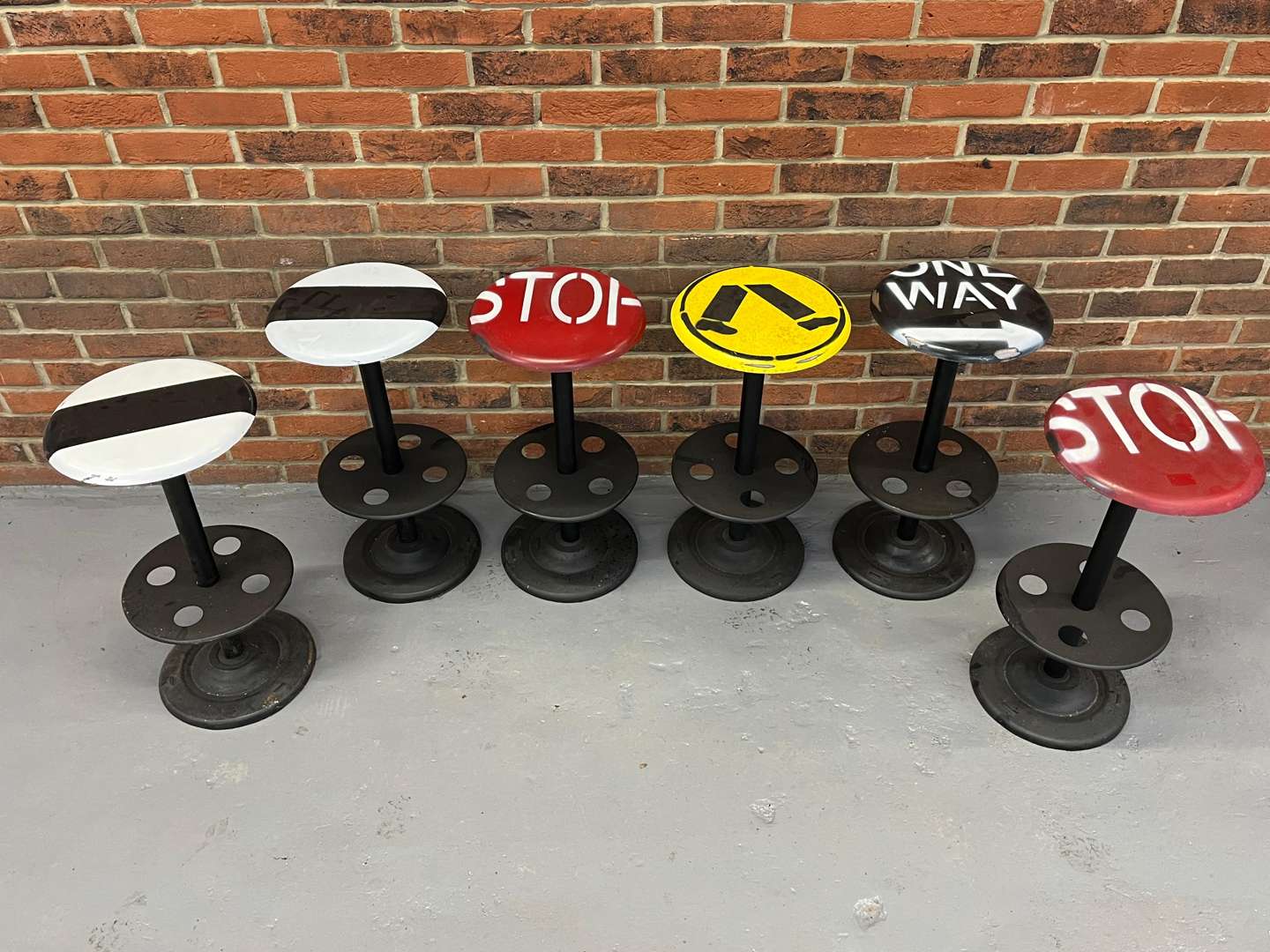 <p>Set of Six Industrial Made Metal Stools</p>