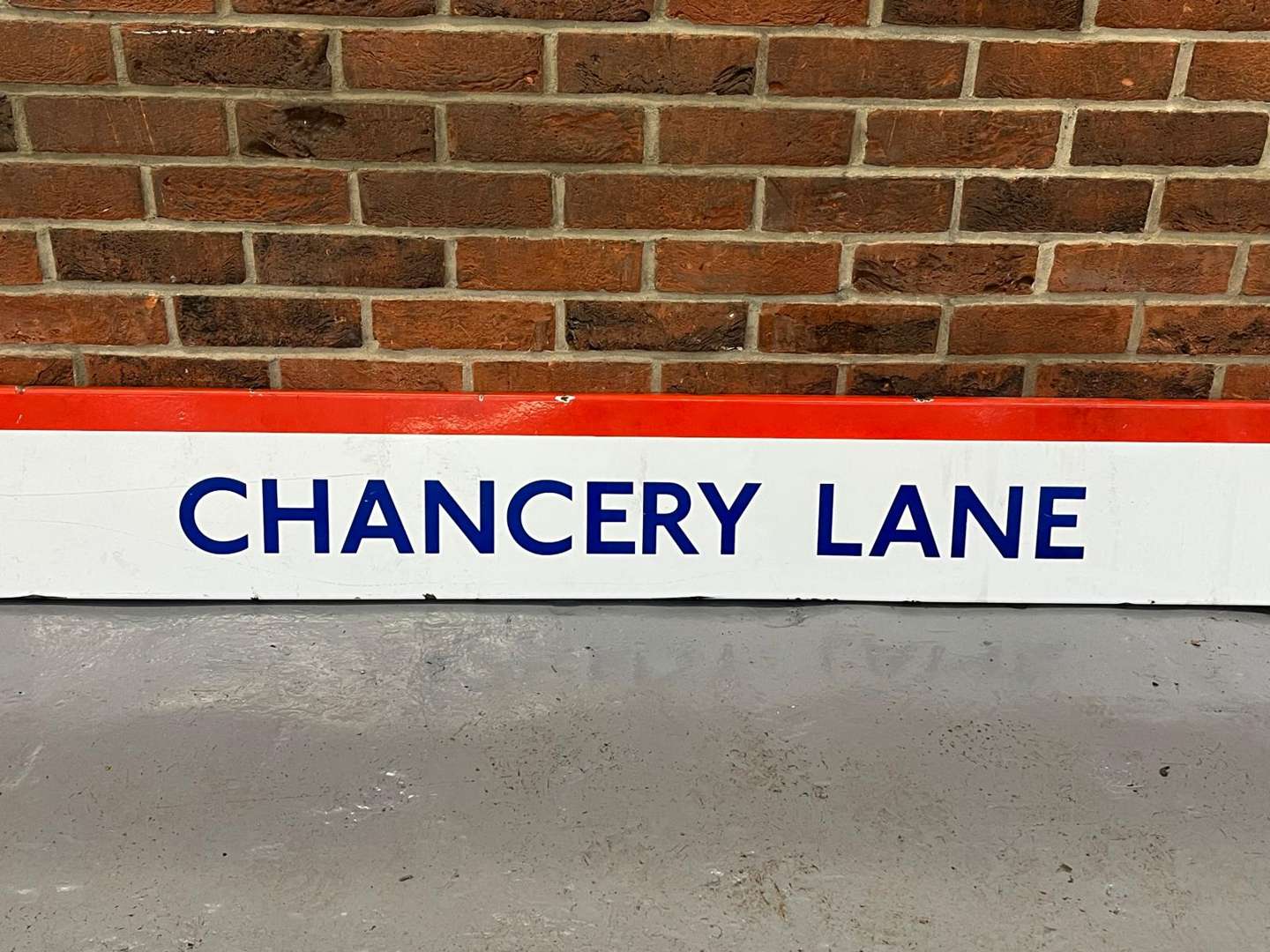 <p>Chancery Lane “Way Out” Enamel Railway Sign</p>