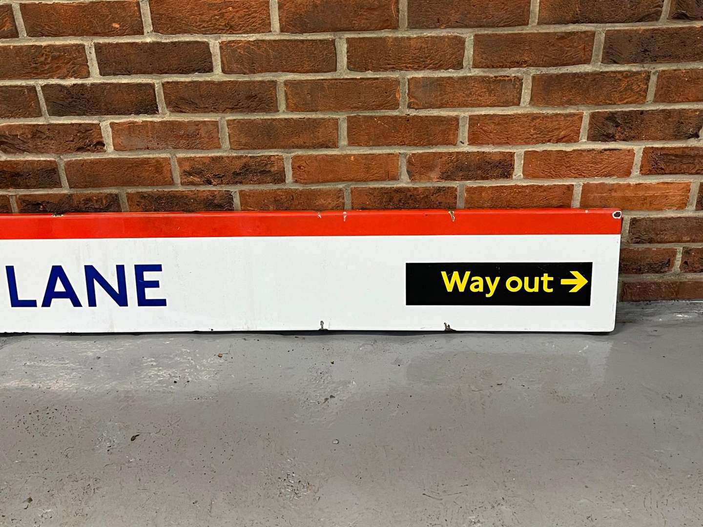 <p>Chancery Lane “Way Out” Enamel Railway Sign</p>