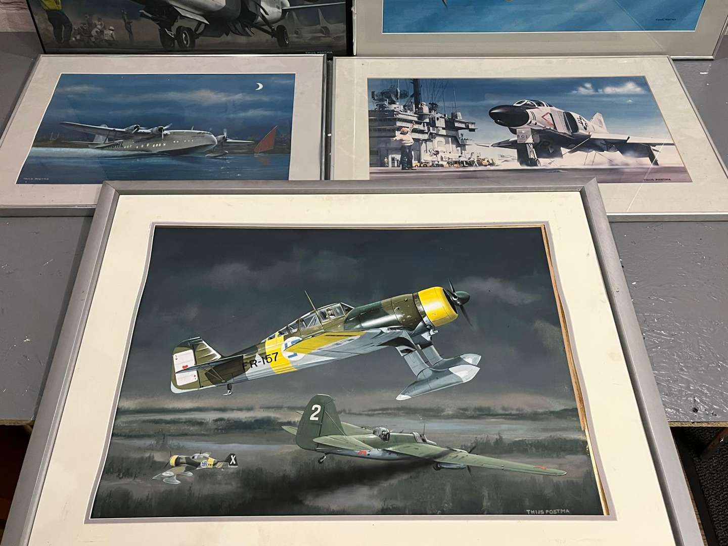 <p>Five Framed Thijs Postma Aviation Pictures</p>
