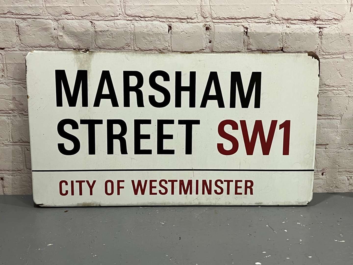 <p>Marsham Street SW1 City of Westminster Enamel Road Sign</p>