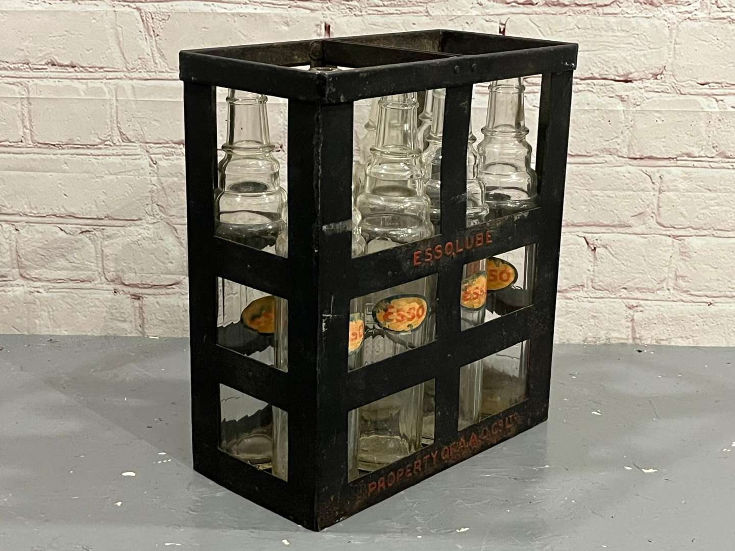 <p>Essolube Metal Create and 8 Original Oil Bottles</p>