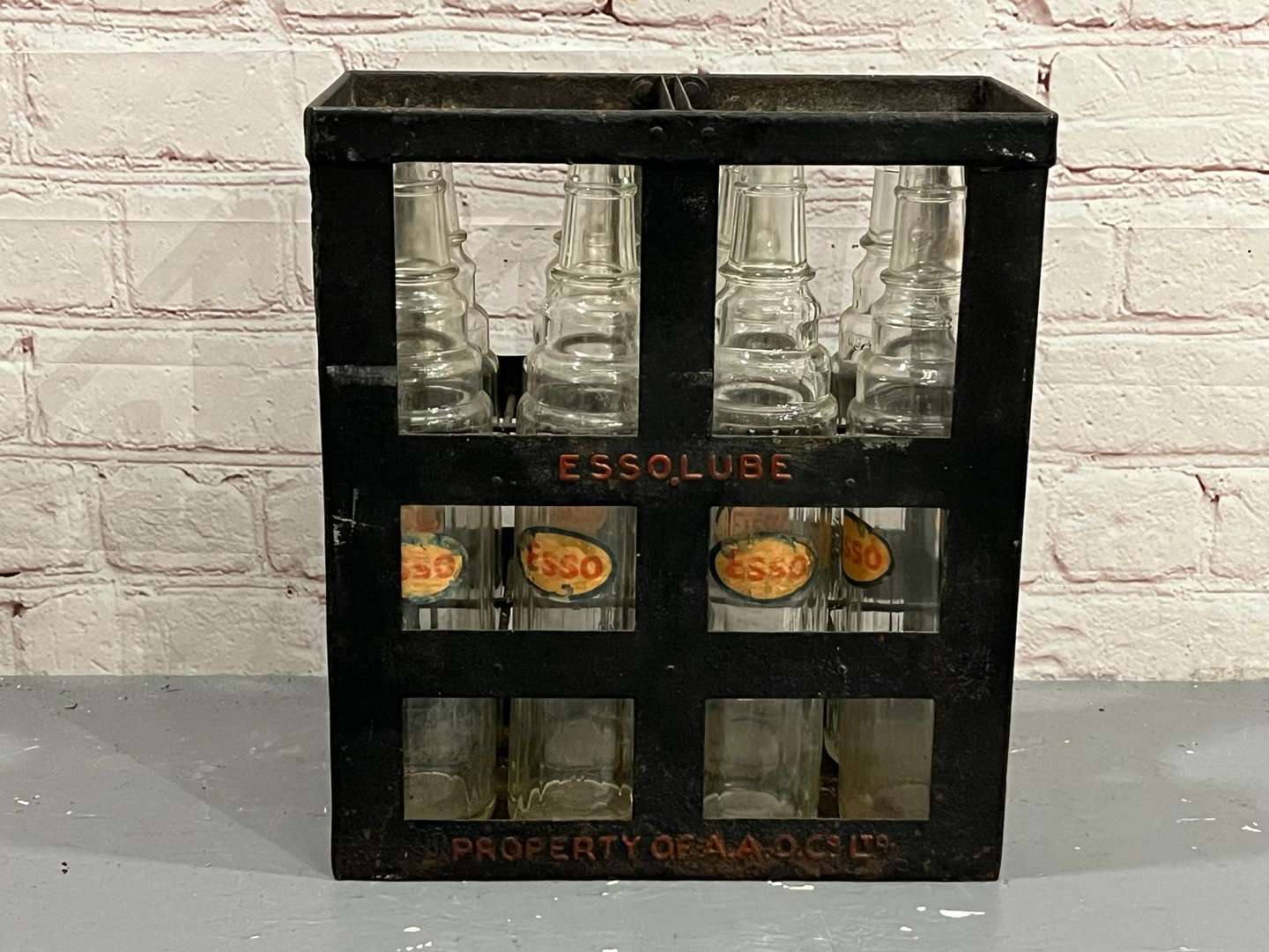 <p>Essolube Metal Create and 8 Original Oil Bottles</p>