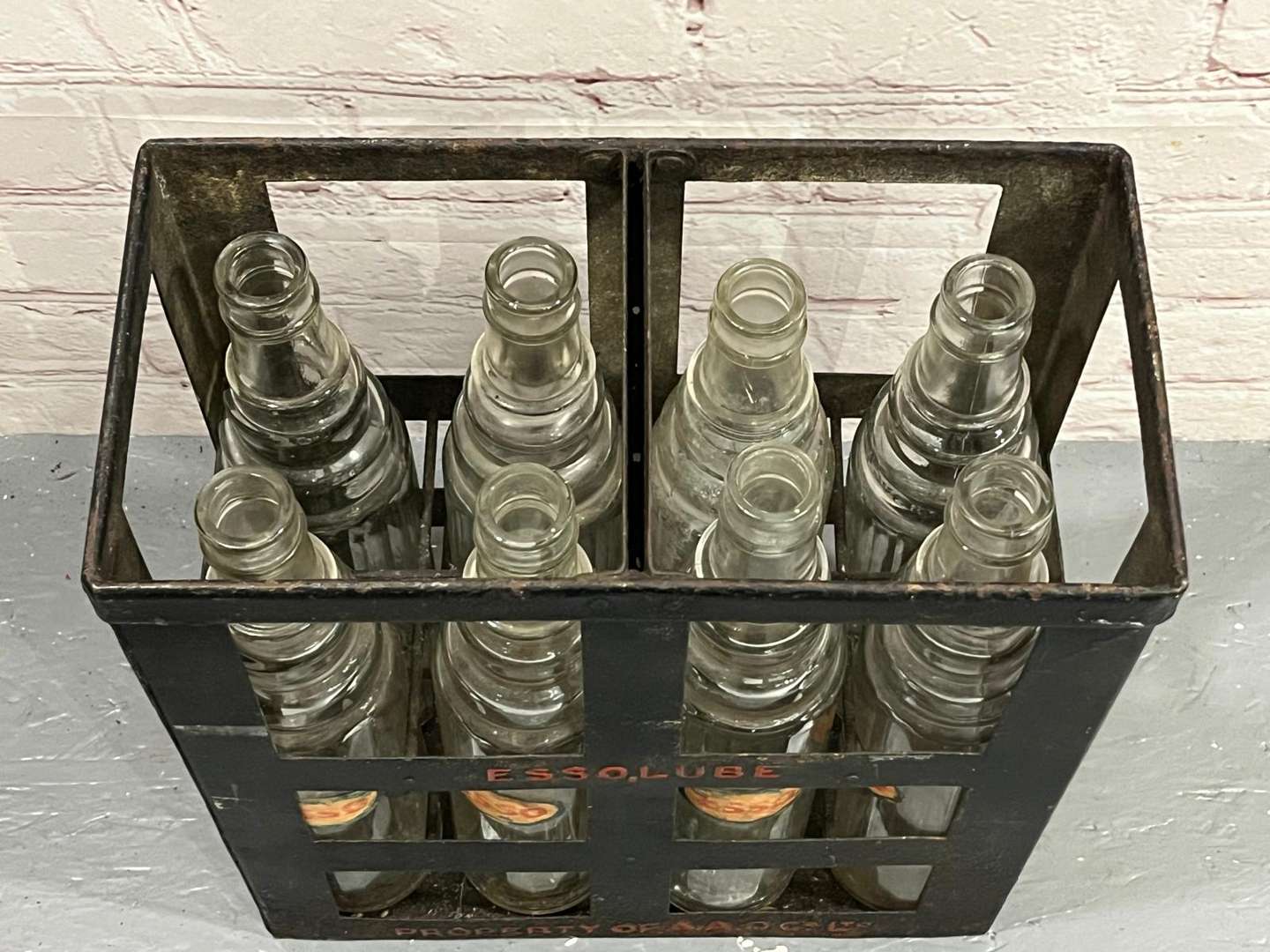 <p>Essolube Metal Create and 8 Original Oil Bottles</p>