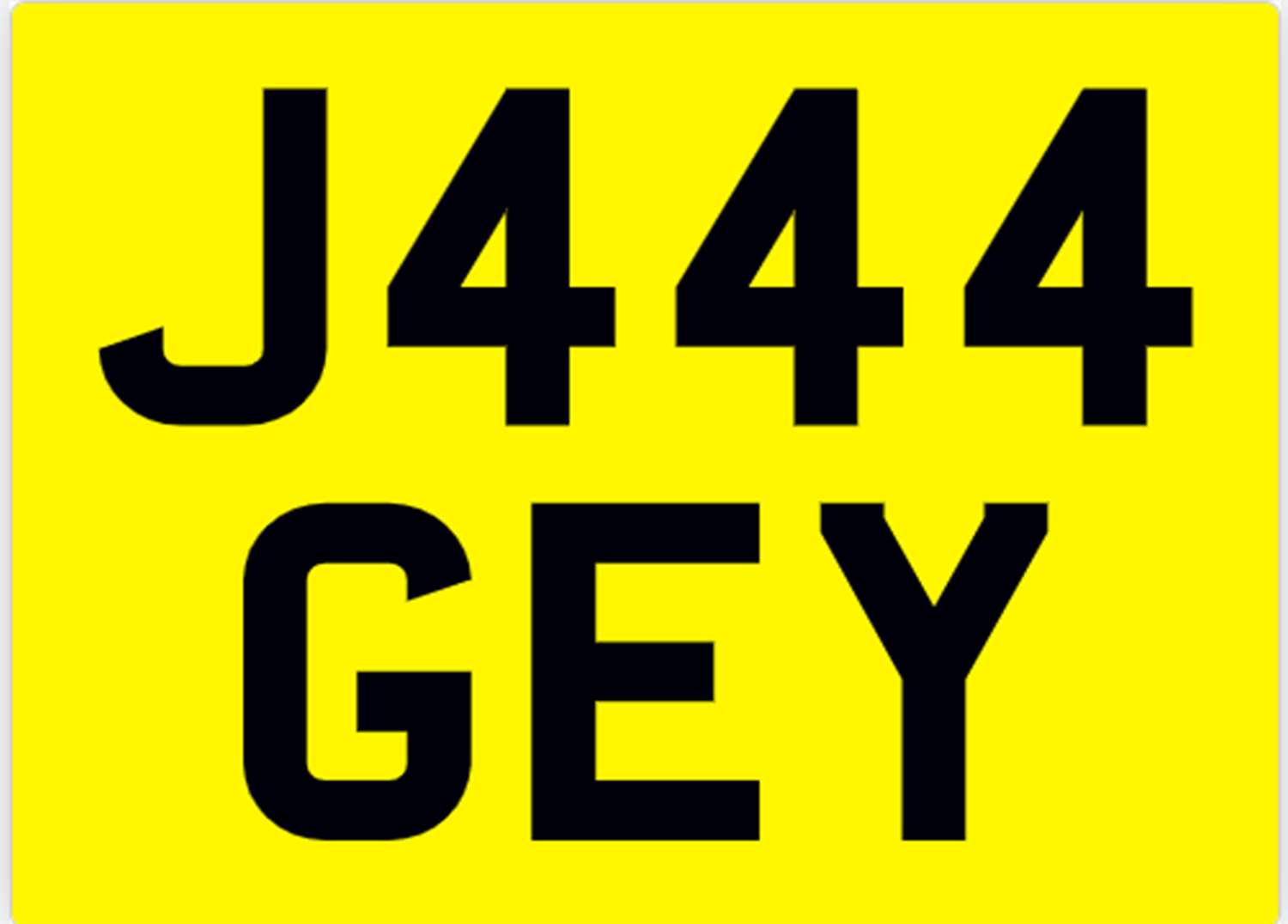 <p>&nbsp; J444 GEY Registration Number&nbsp;</p>