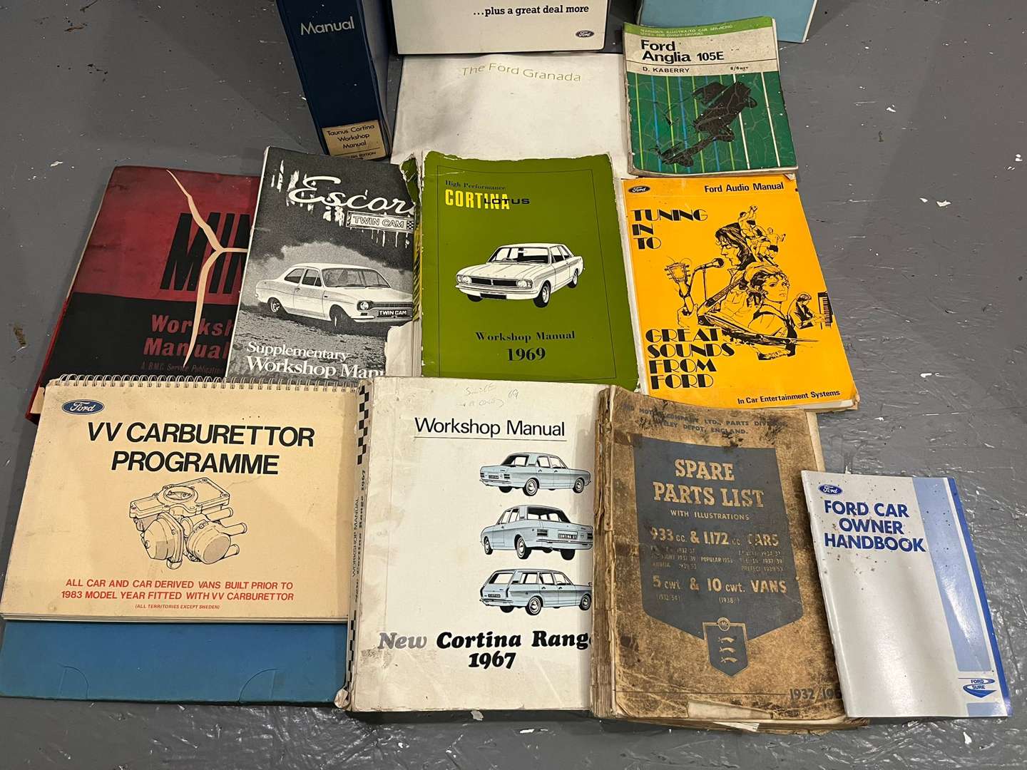<p>Box of Ford Manuals, Books Etc</p>