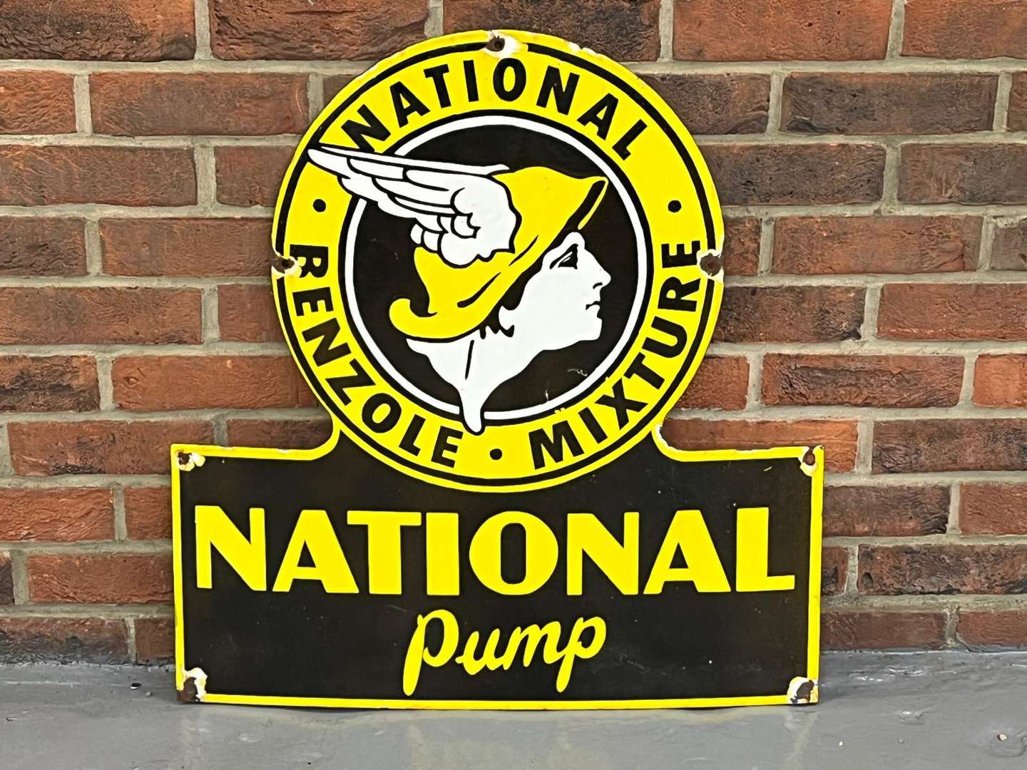 <p>National Benzole Mixture Enamel Sign</p>