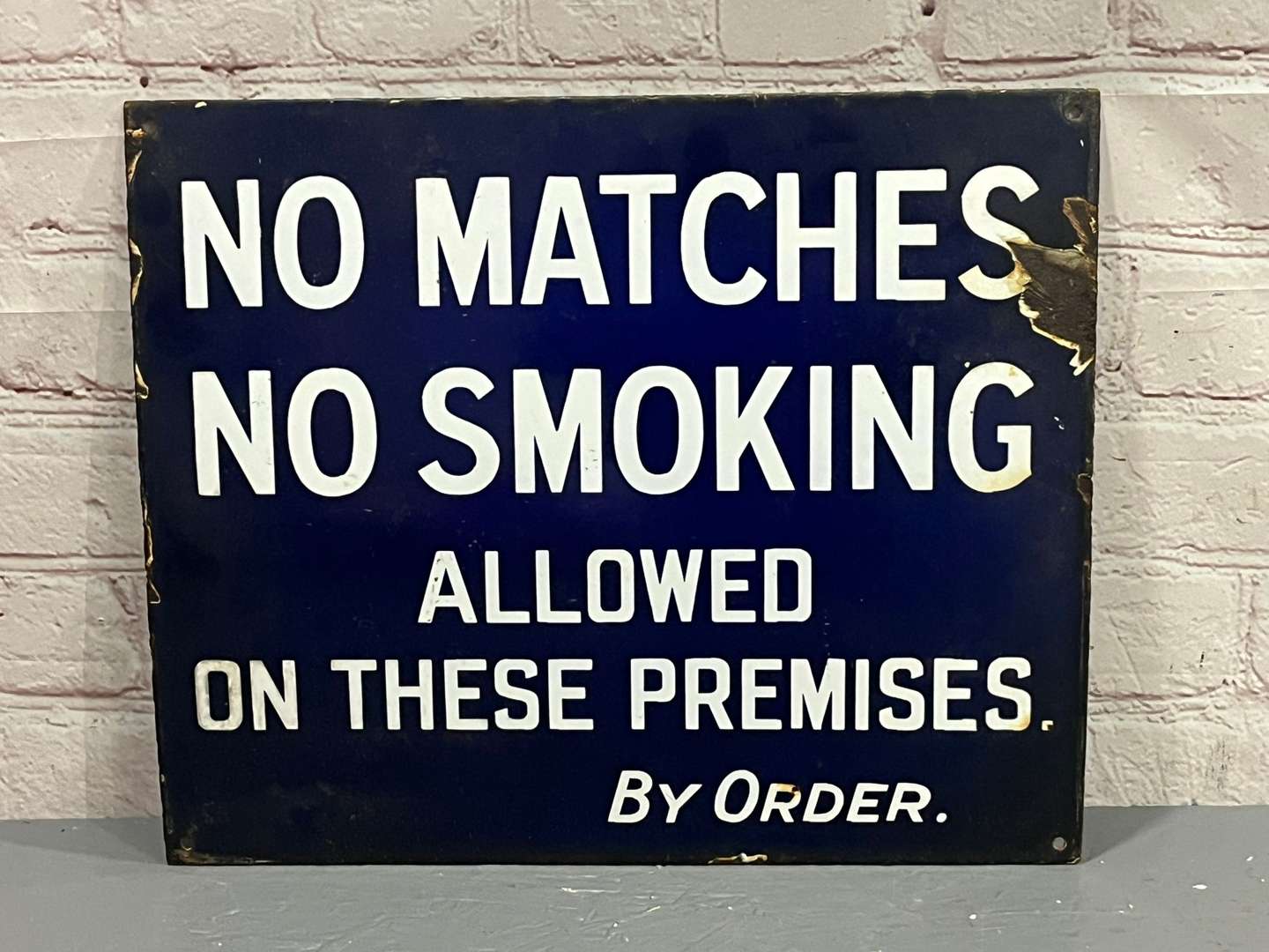 <p>No Matches & No Smoking Warning Enamel Sign</p>