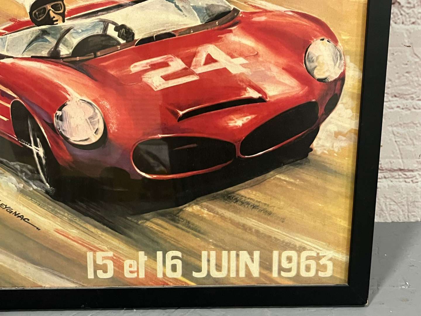 <p>Framed 24 Heures Du Mans 1963 Race Poster</p>