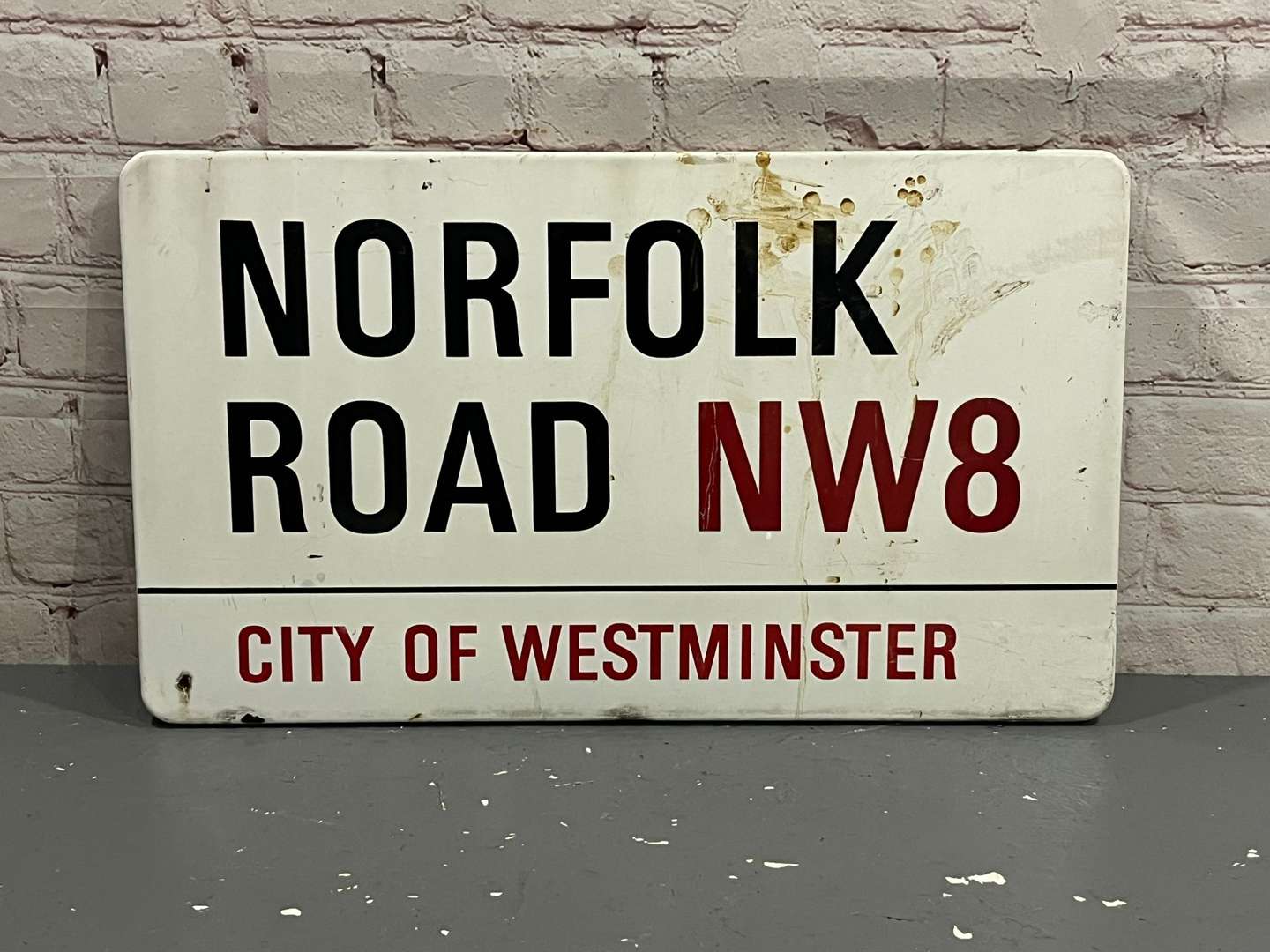 <p>Norfolk Road NW8 City of Westminster Road Sign</p>