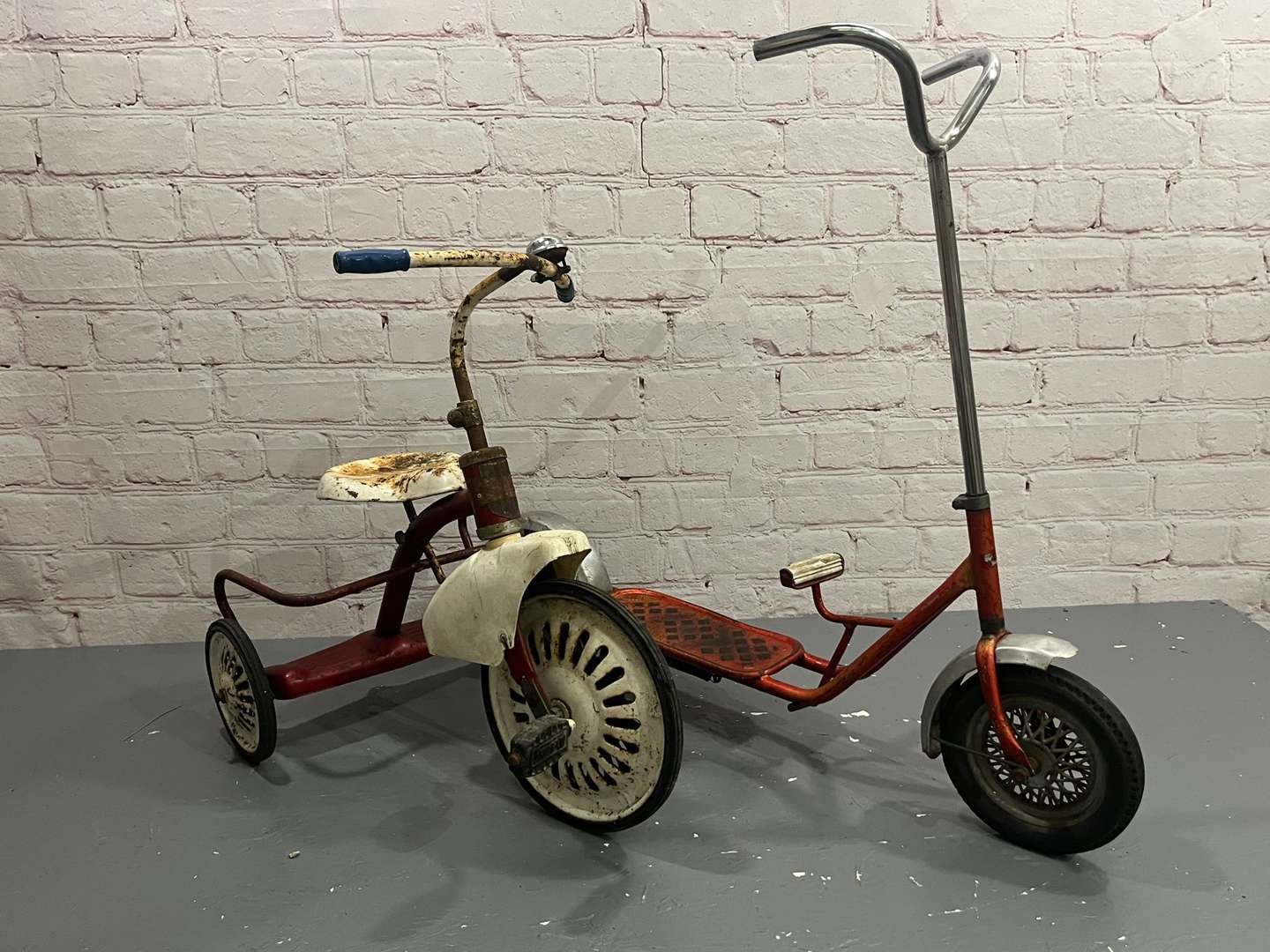 <p>Tri-ang Tricycle and Tin Plate Scooter (2)</p>