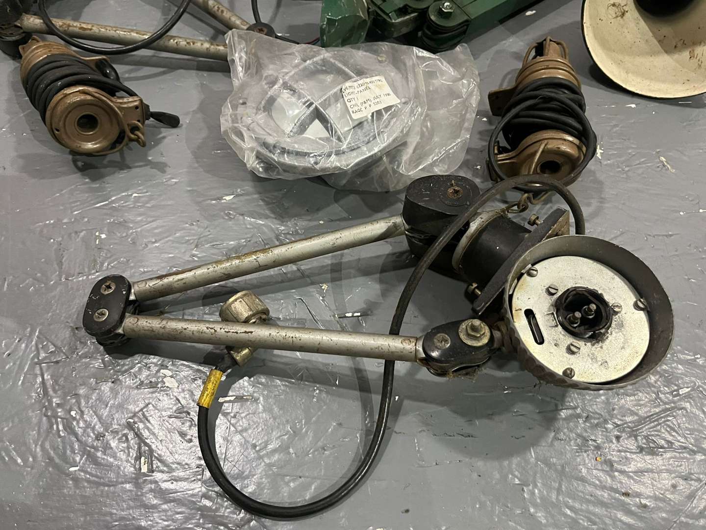 <p>Mixed Lot Castrol Gear Oil Cans Industrial Angle poise Lamps Etc</p>