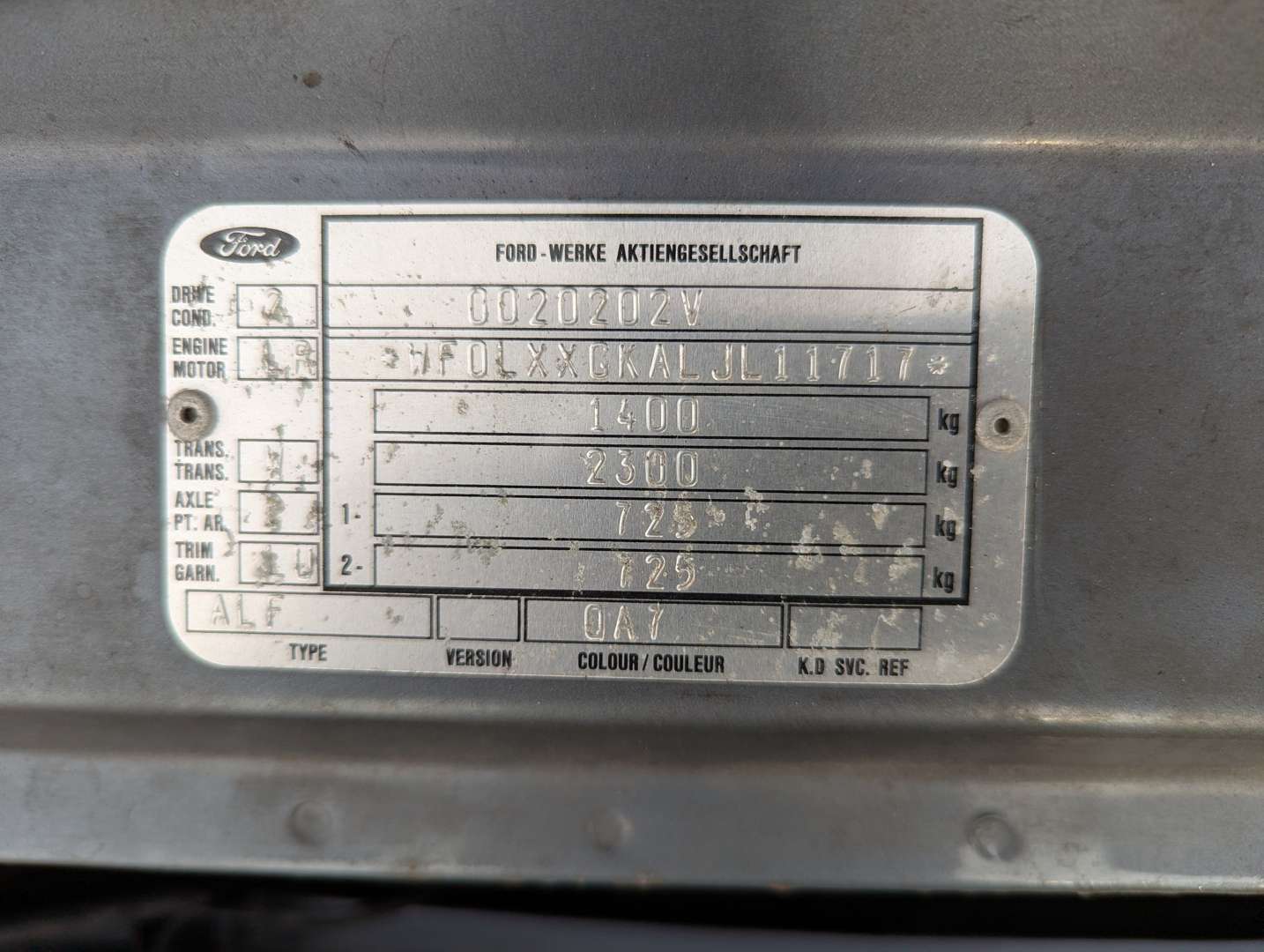 <p>1989 FORD ESCORT 1.6I CABRIOLET</p>