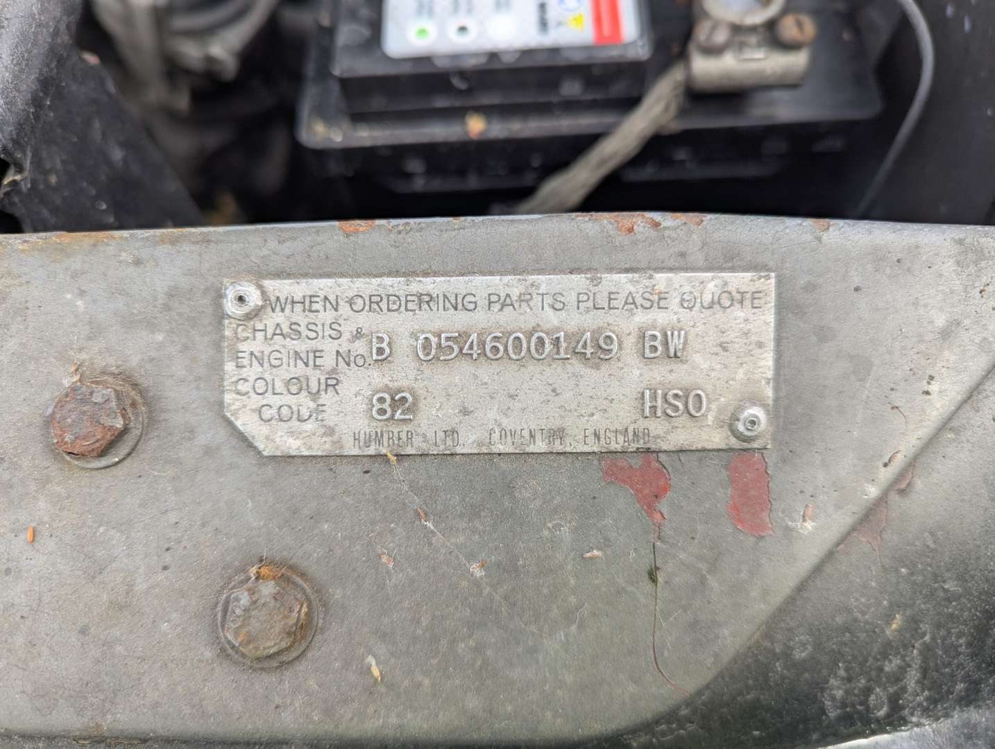 <p>1966 HUMBER HAWK</p>