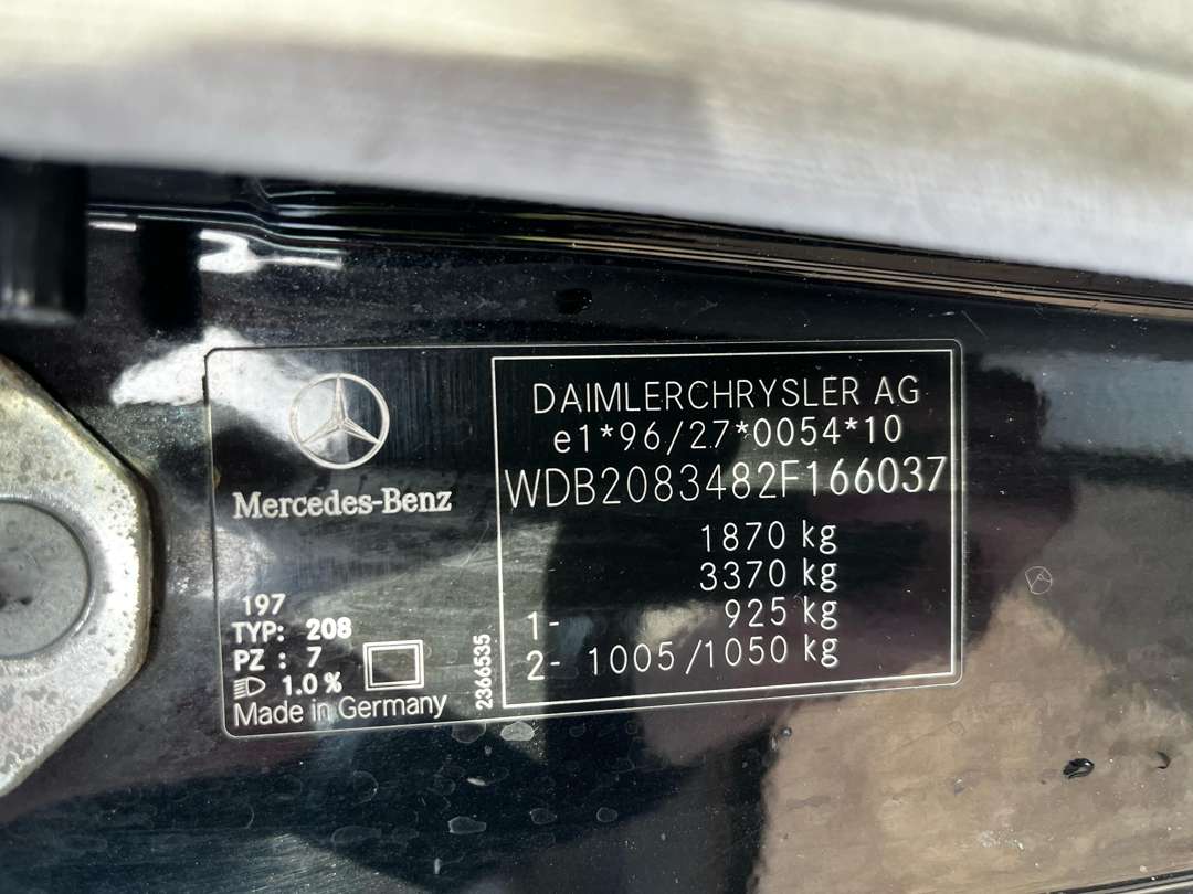 <p>2000 MERCEDES CLK230 ELEGANCE KOMPRESSOR C208 AUTO</p>