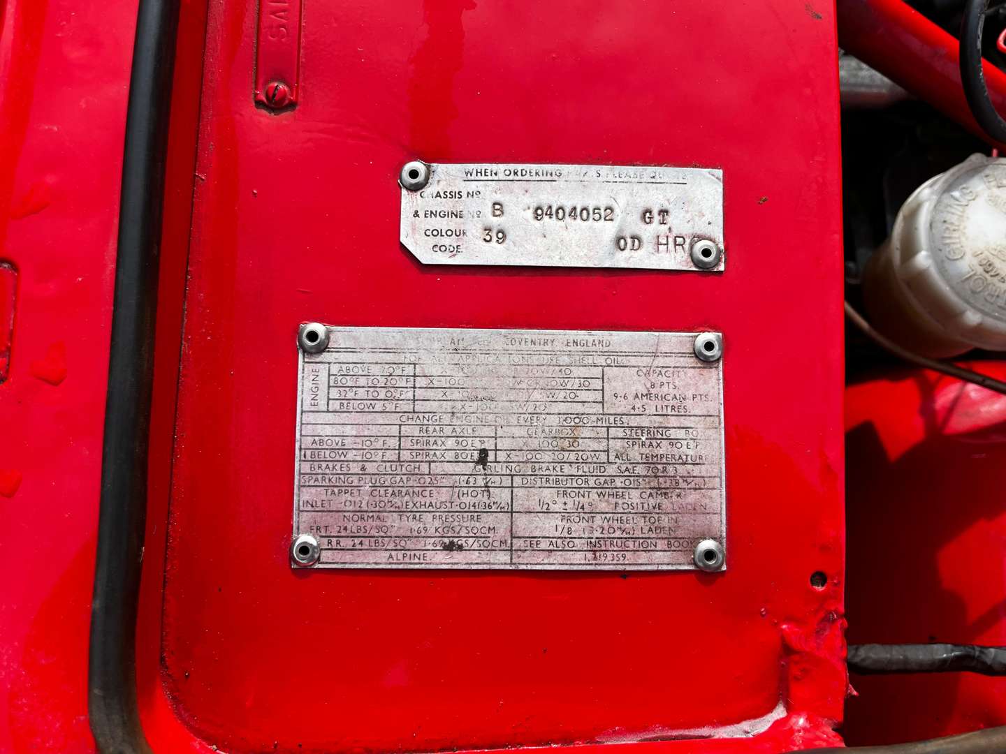 <p>1964 SUNBEAM ALPINE MKIV GT</p>