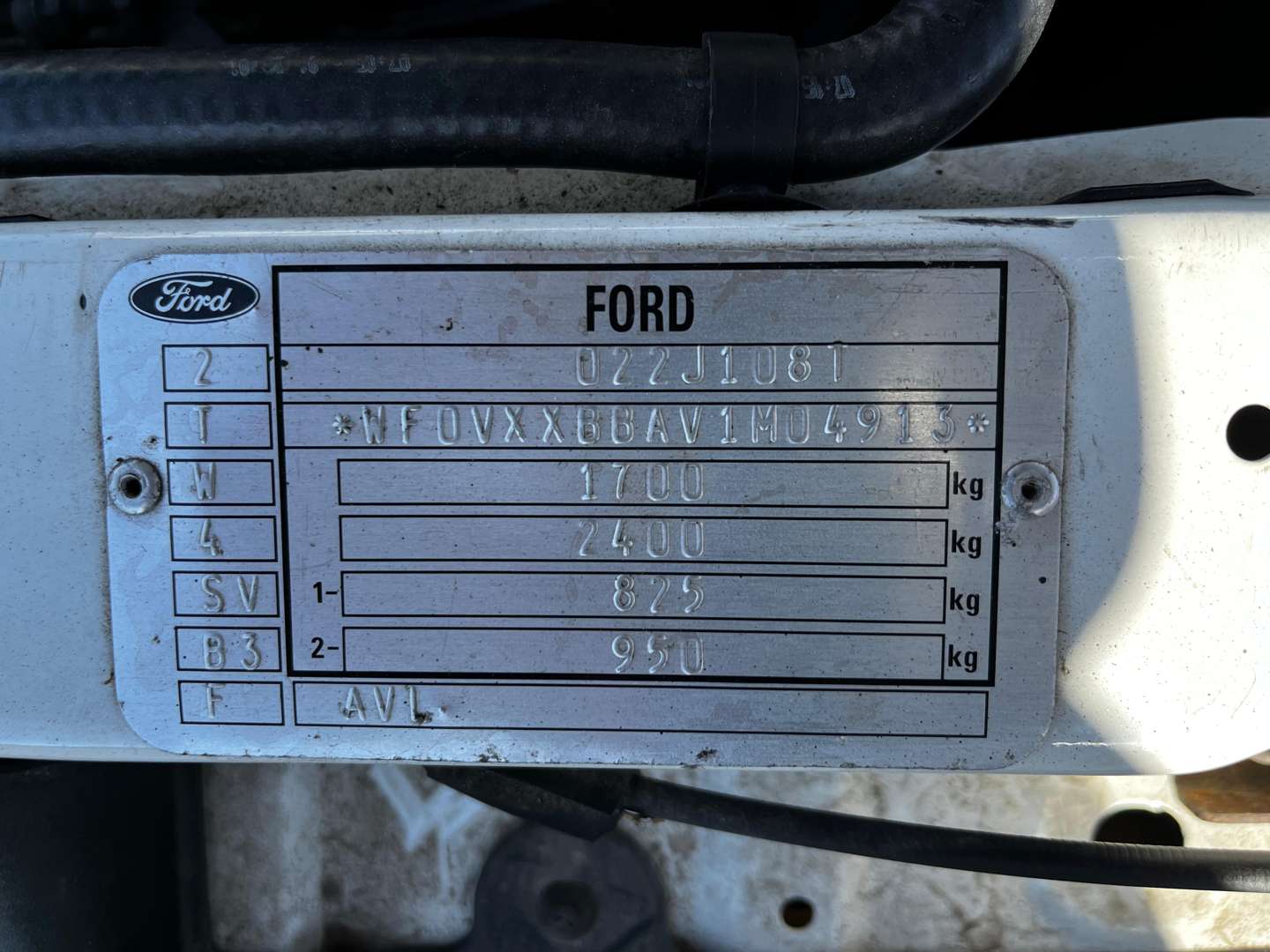 <p>2001 FORD ESCORT VAN 55D</p>