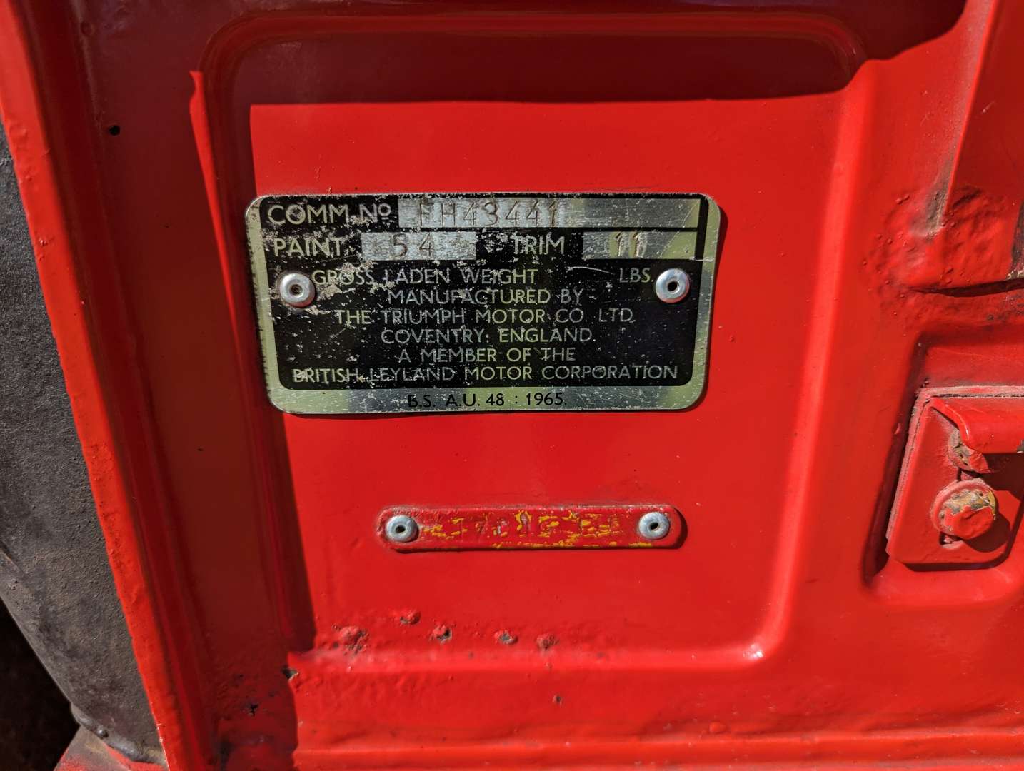 <p>1973 TRIUMPH SPITFIRE 1300</p>